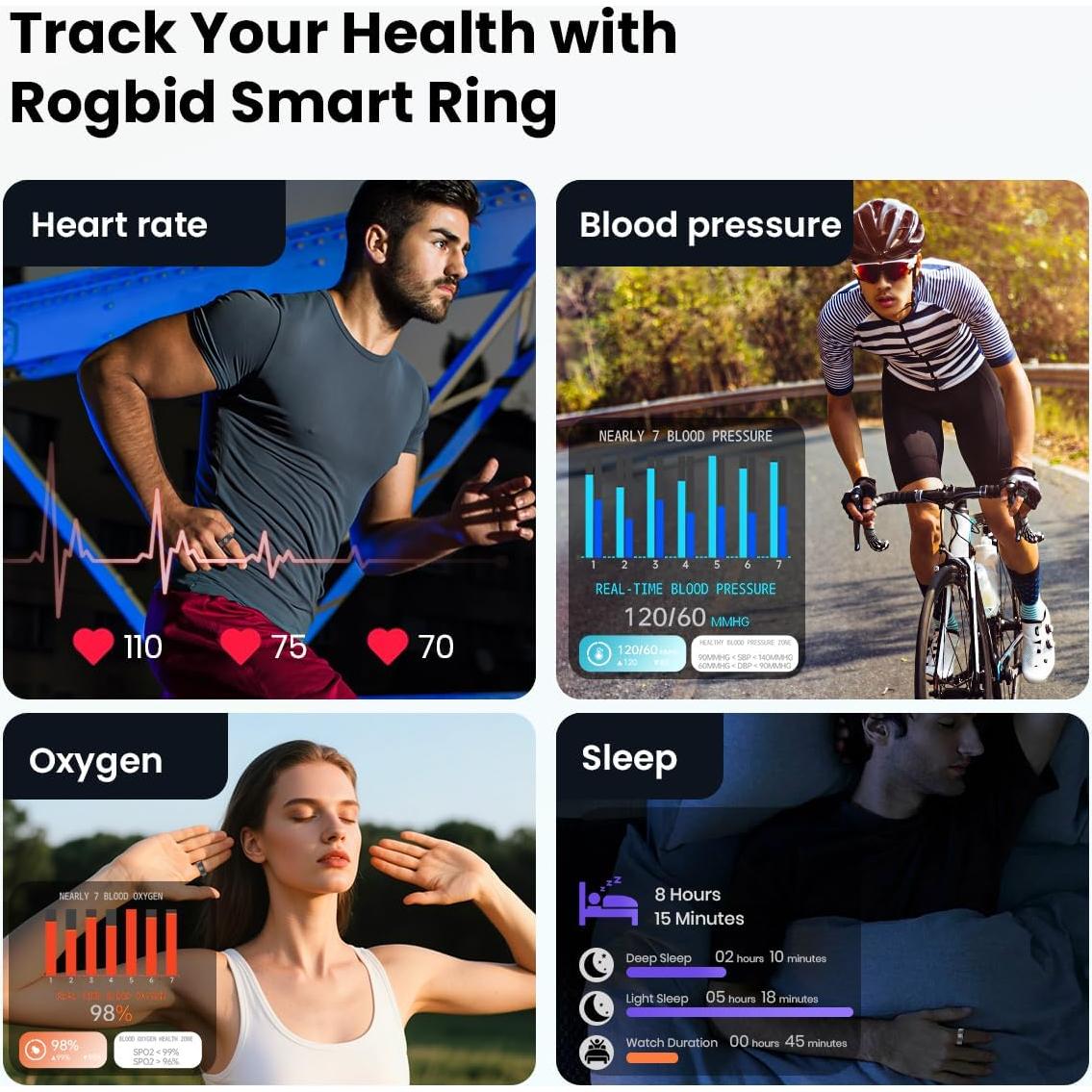 Anillo Inteligente Rogbid R1 Monitoreo Salud Tamaño 8