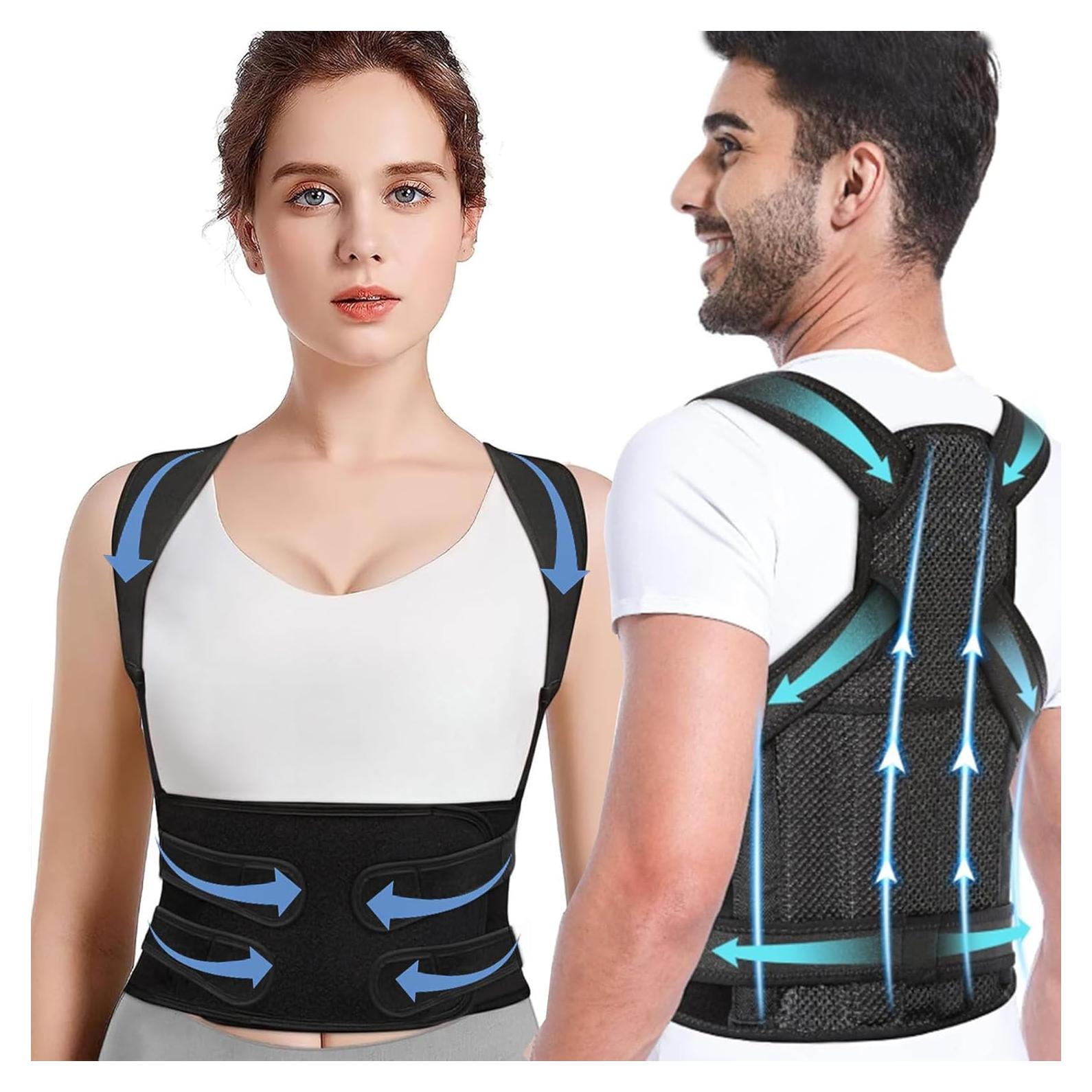 Corrector de Postura Ajustable para Espalda y Hombros - Negro Pequeño