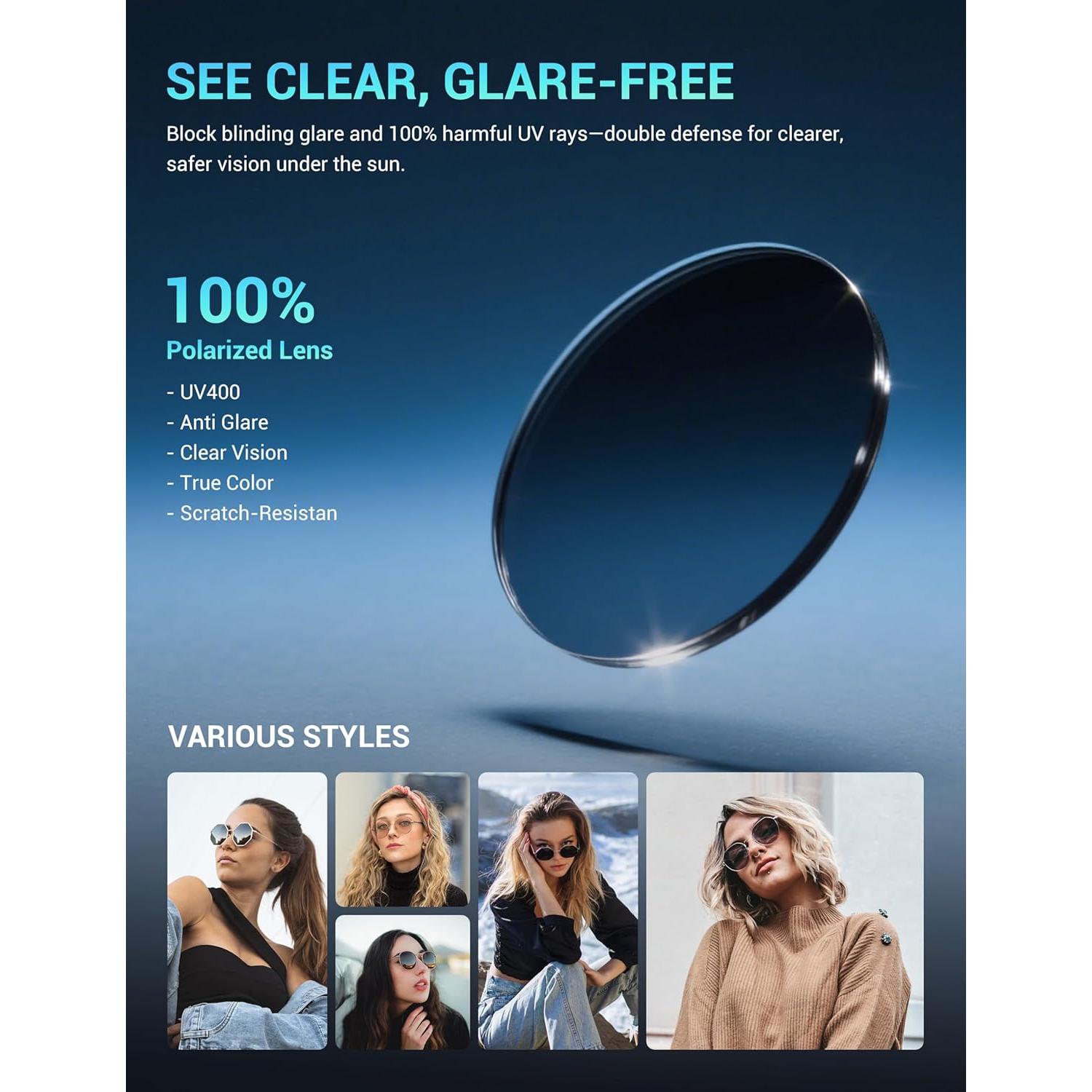 Gafas de sol polarizadas TIJN Afnan UV 99% unisex paquete de 2