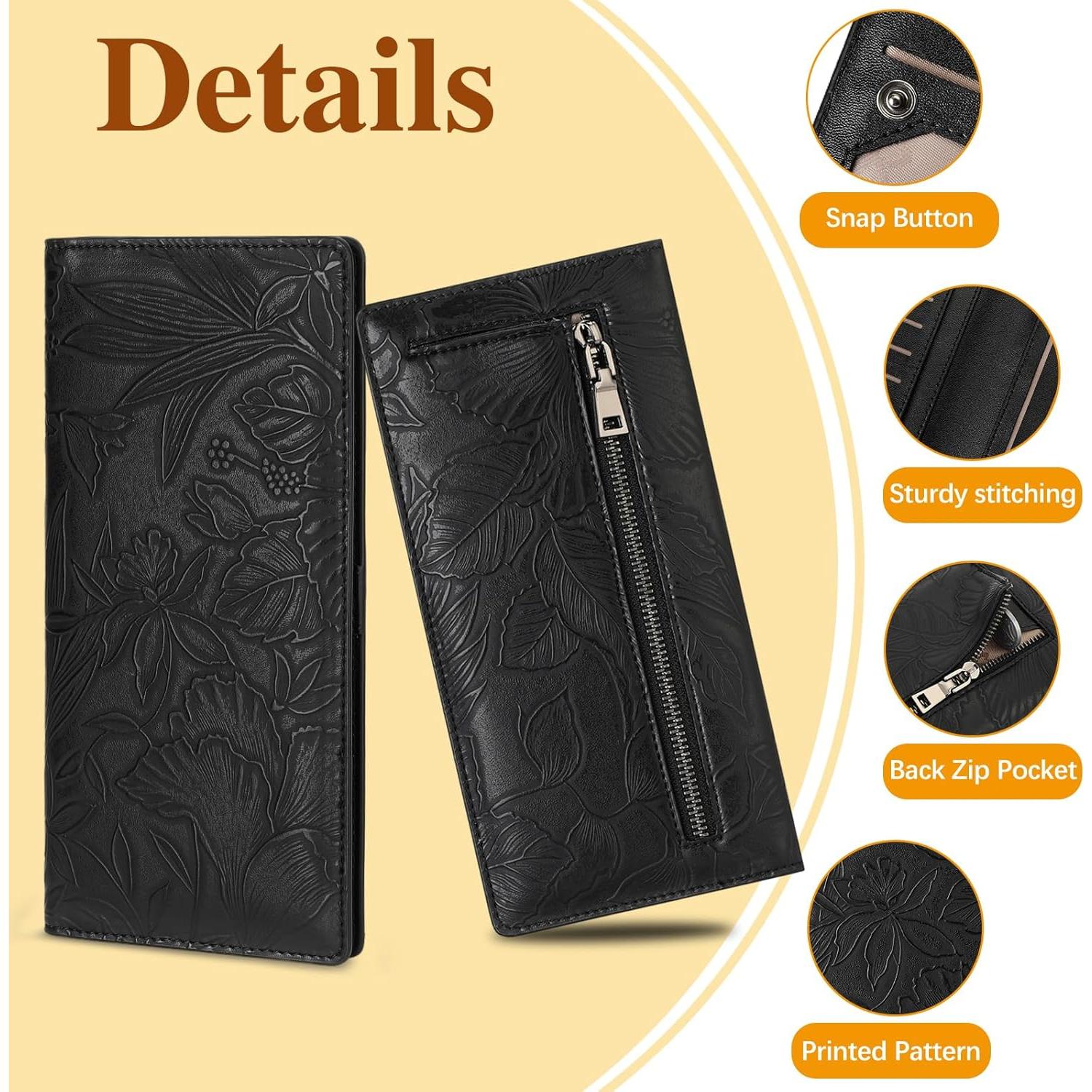 Billetera Falan Mule Ultra Slim Bifold Cuero RFID Negra