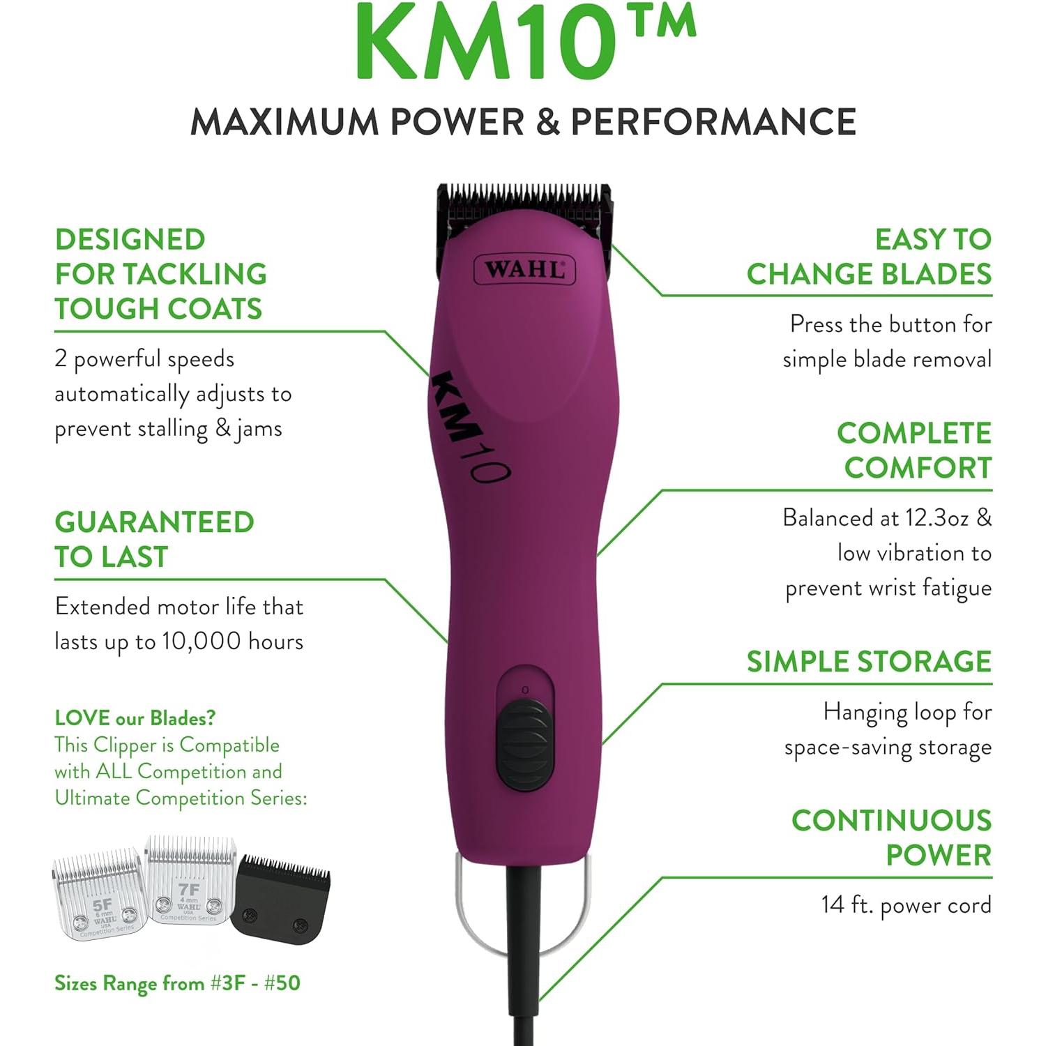 Cortadora de Pelo para Mascotas Wahl KM10 Berry 2 Velocidades