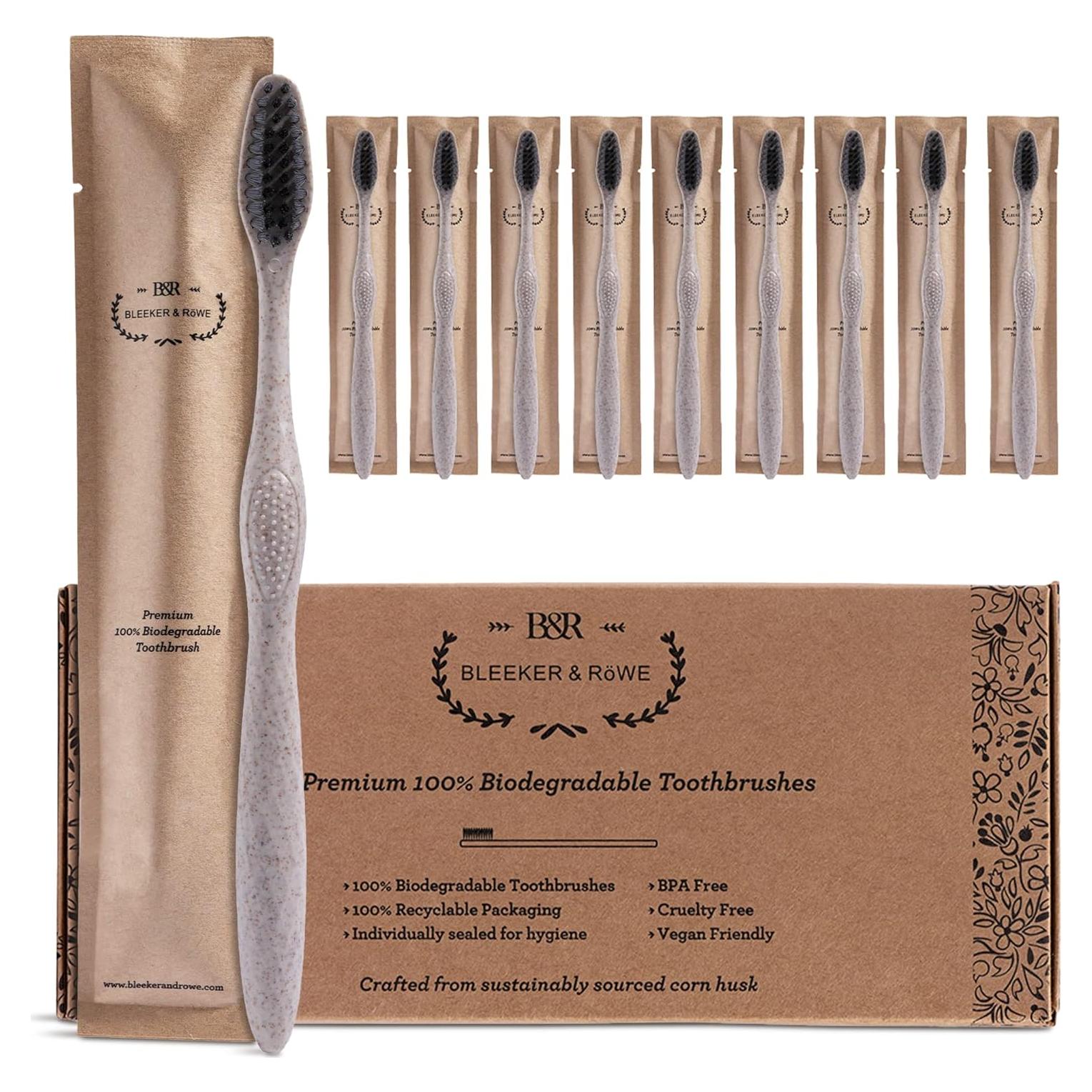 Cepillos de Dientes Biodegradables Bleeker y Rowe - 10 Unidades