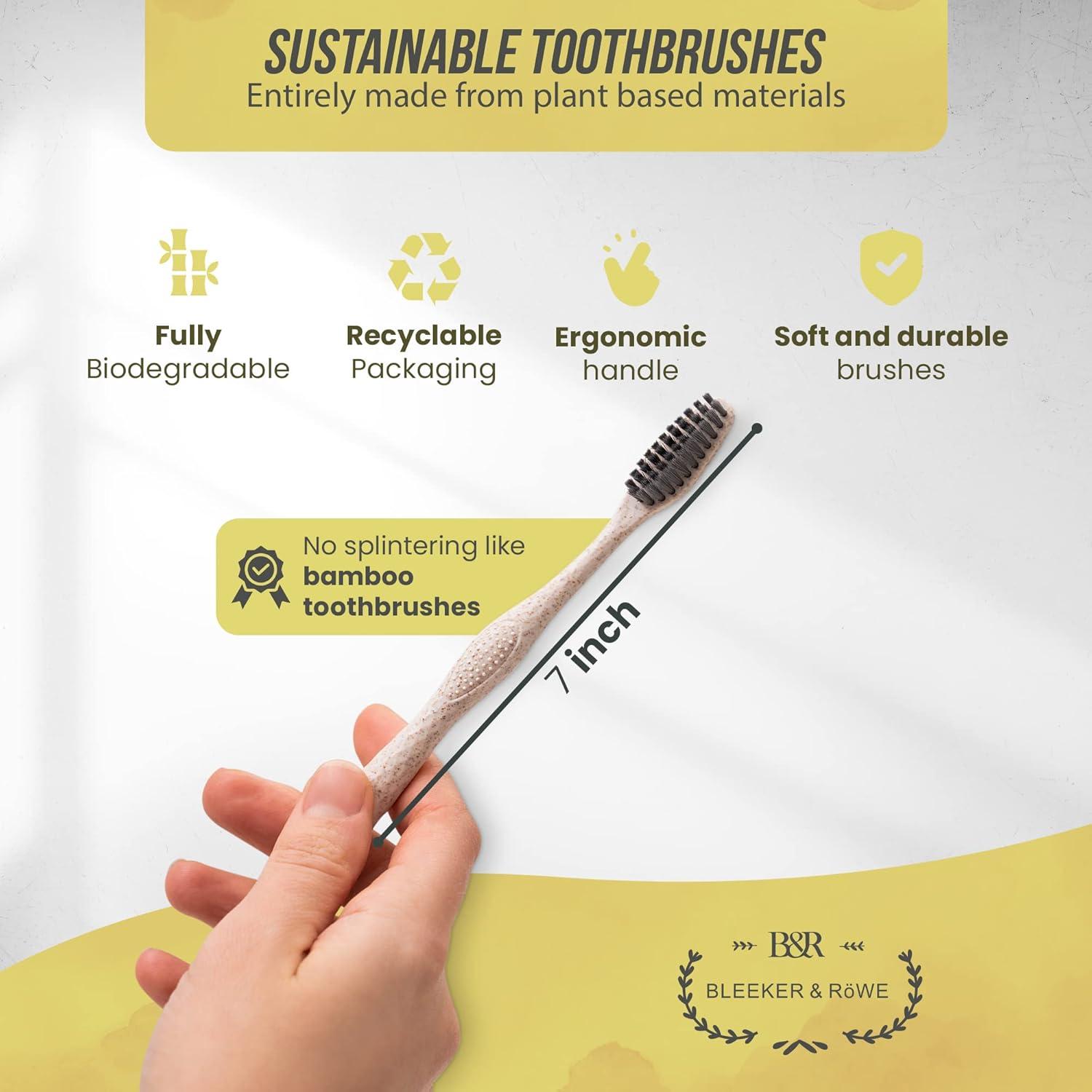 Cepillos de Dientes Biodegradables Bleeker y Rowe - 10 Unidades