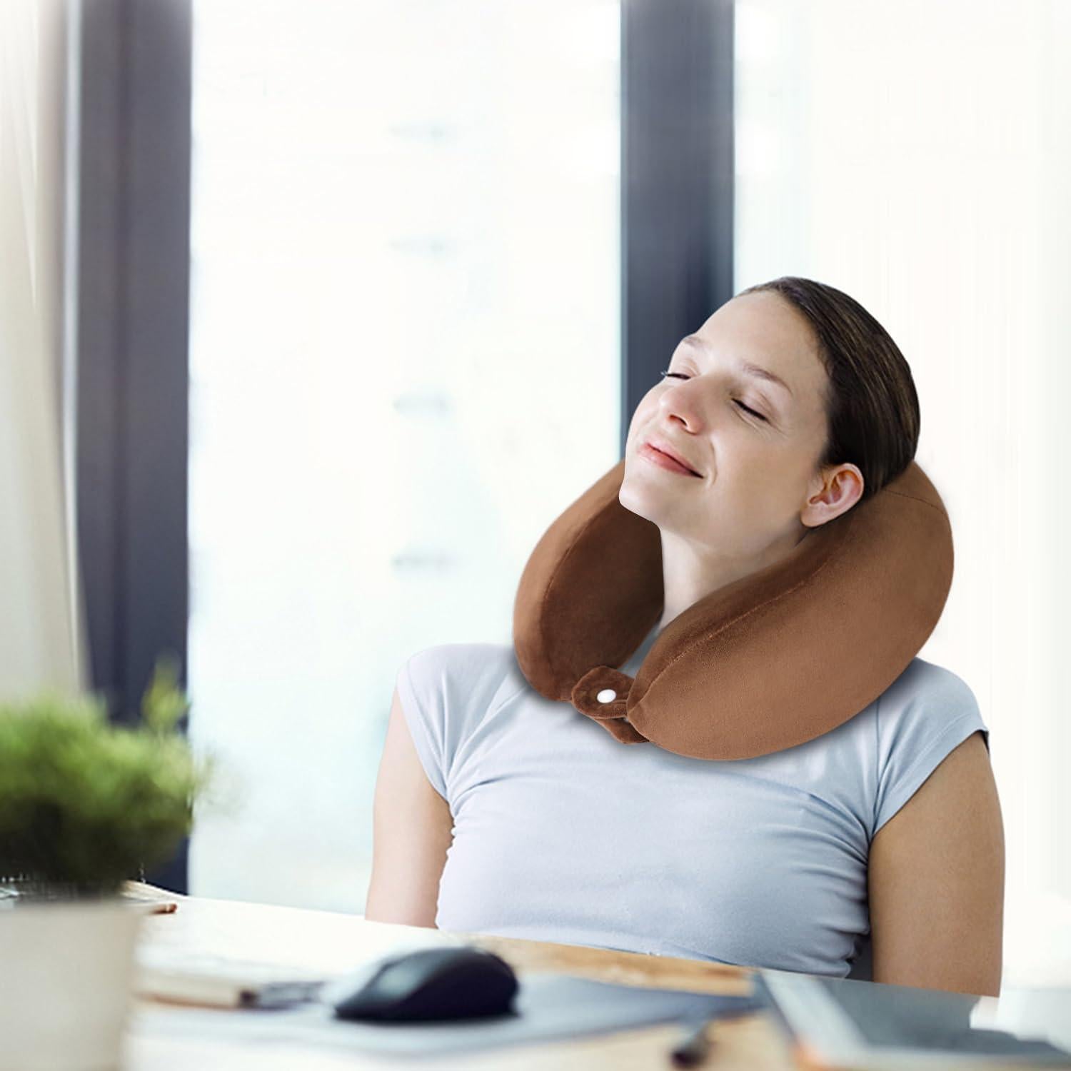 Almohada de Cuello Ajustable FEUFOAM Espuma de Memoria 29x25cm