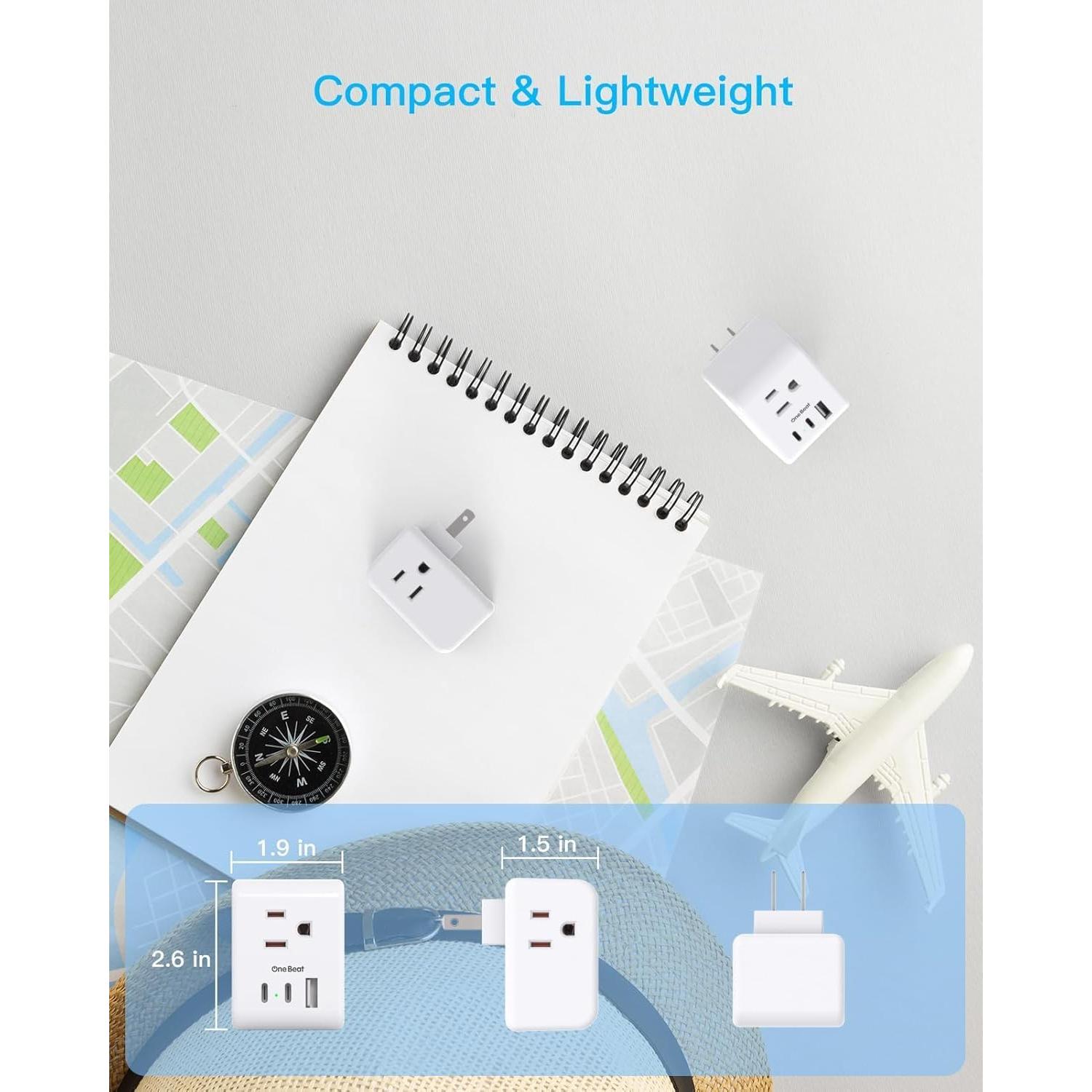 Adaptador de Enchufe Tipo A One Beat a Japón 3 Puertos USB