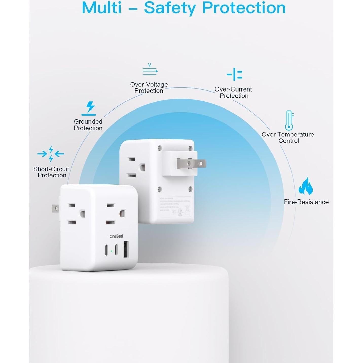 Adaptador de Enchufe Tipo A One Beat a Japón 3 Puertos USB