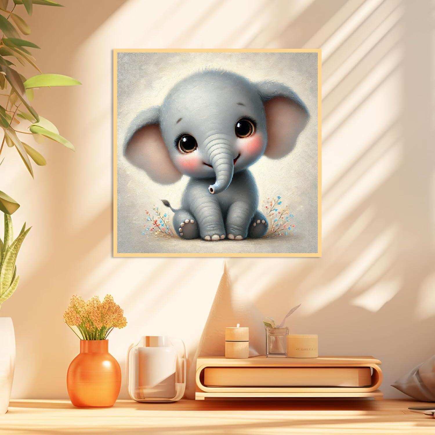 Kit de Pintura por Números Mowana Elefante Bebé 20x20 cm