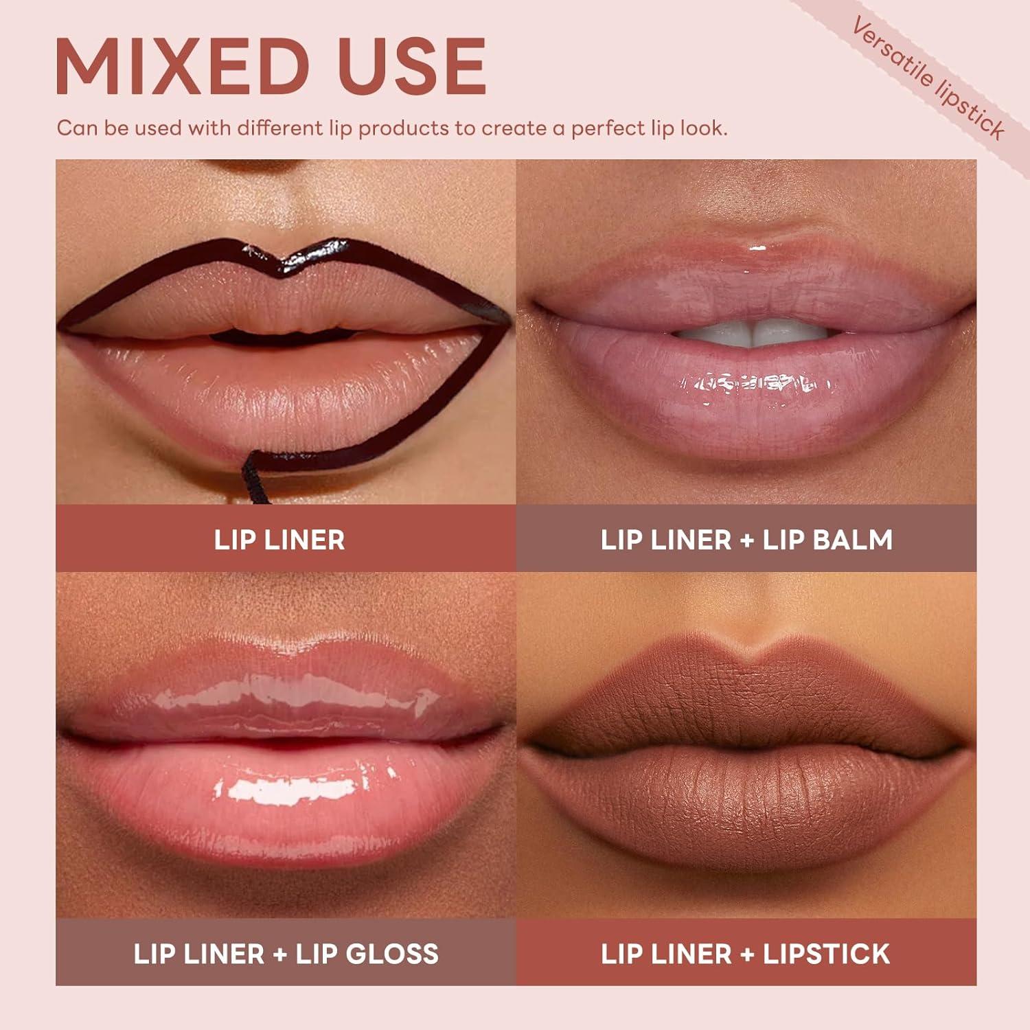 Set de Tinte Labial Despegable 4 Colores con Pincel Fino