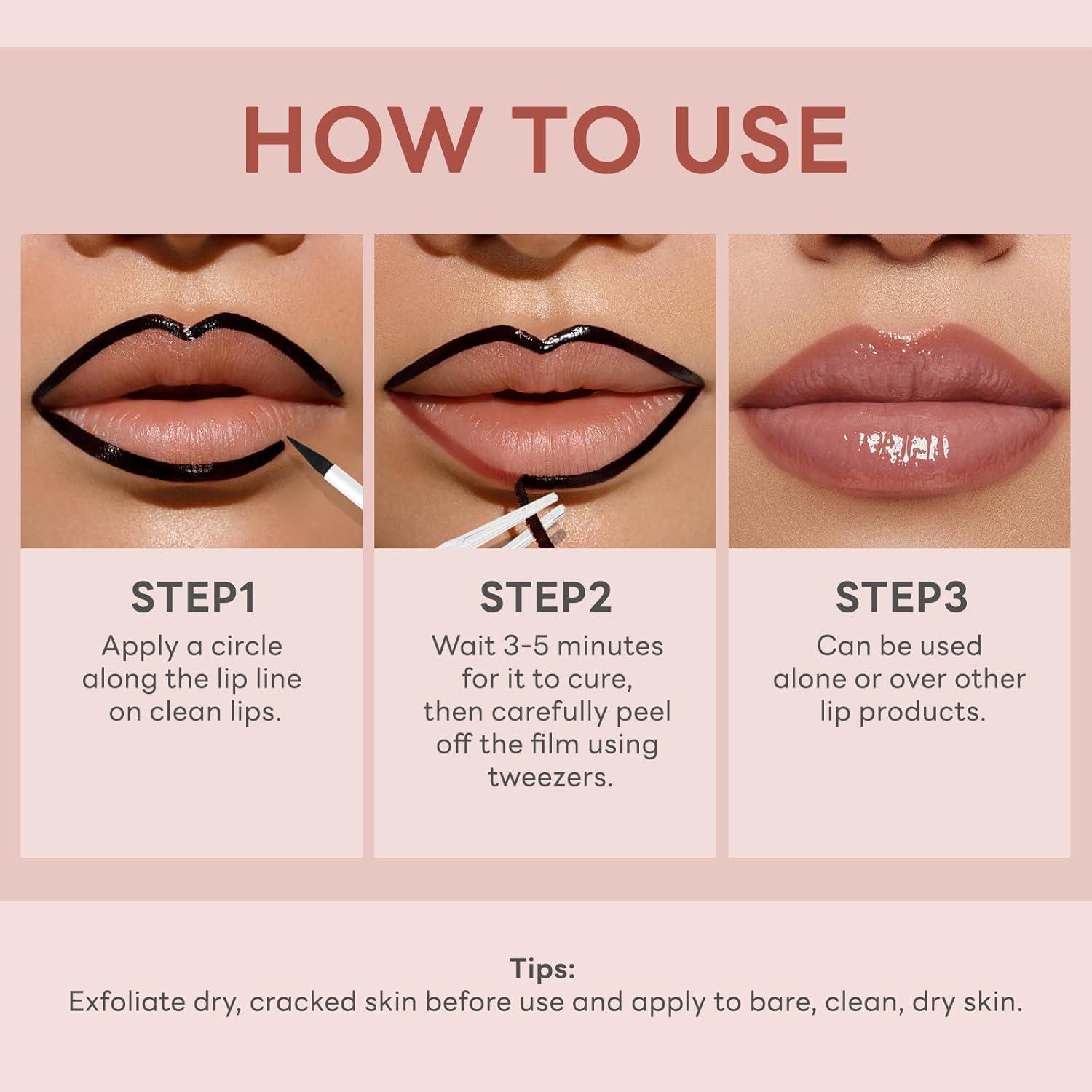 Set de Tinte Labial Despegable 4 Colores con Pincel Fino