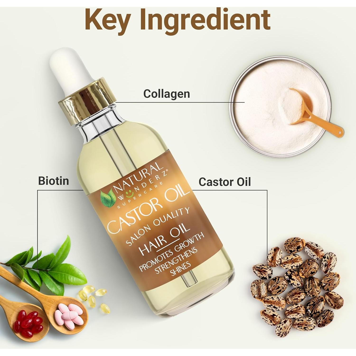 Aceite de Ricino Natural Wunderz 118 ml - Suero Hidratante Cabello