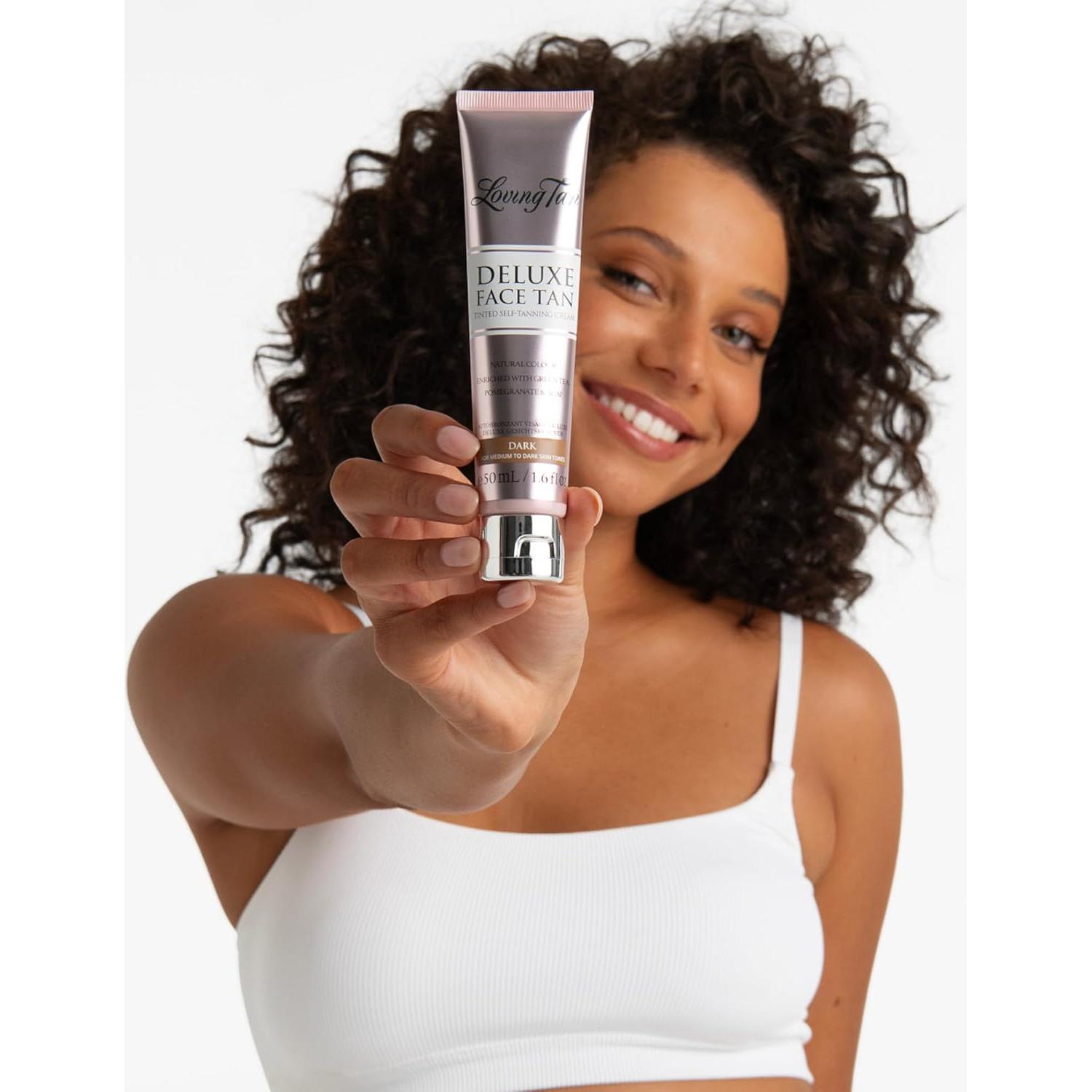 Bronceador Facial Loving Tan Deluxe Oscuro 47.3 ml - Sin Rayas