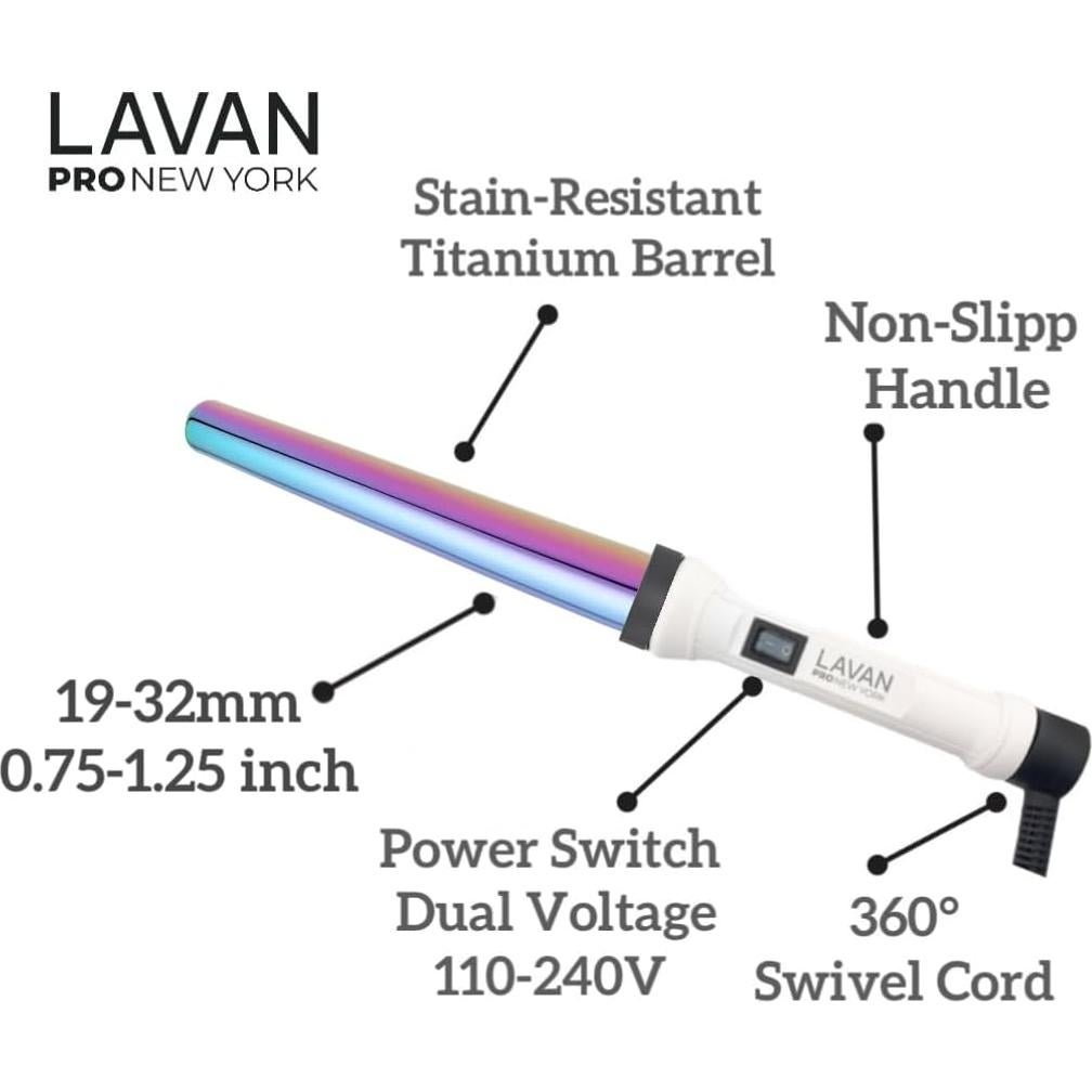 Varita de Rizar Cerámica Titanio 1.9-3.2 cm con Guante