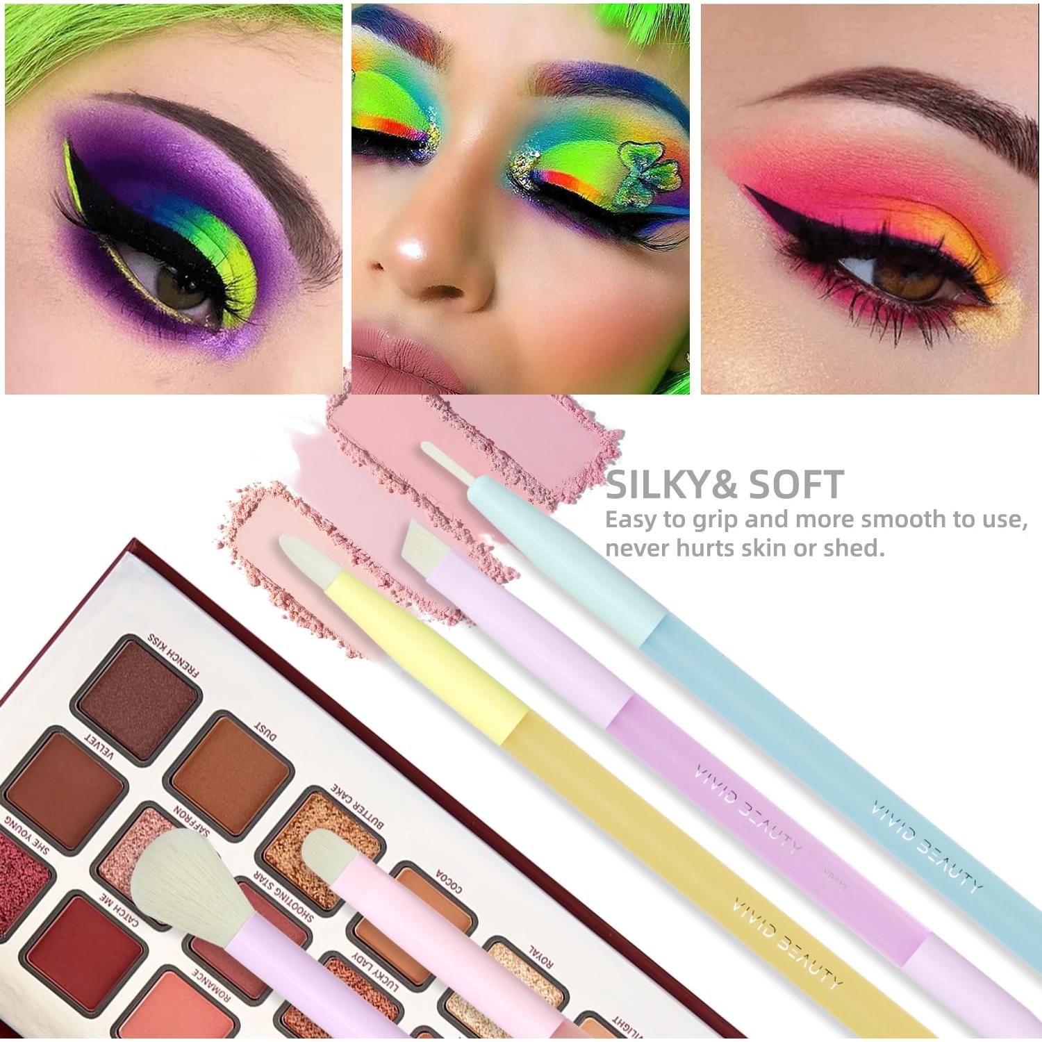 Juego de 5 Pinceles de Maquillaje para Ojos Vivid Beauty