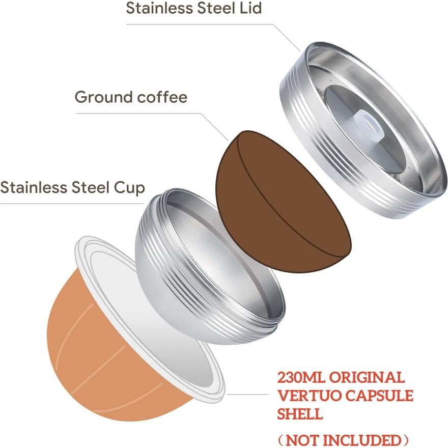 Cápsula de café reutilizable BENFUCHEN para Vertuo Next 230ml