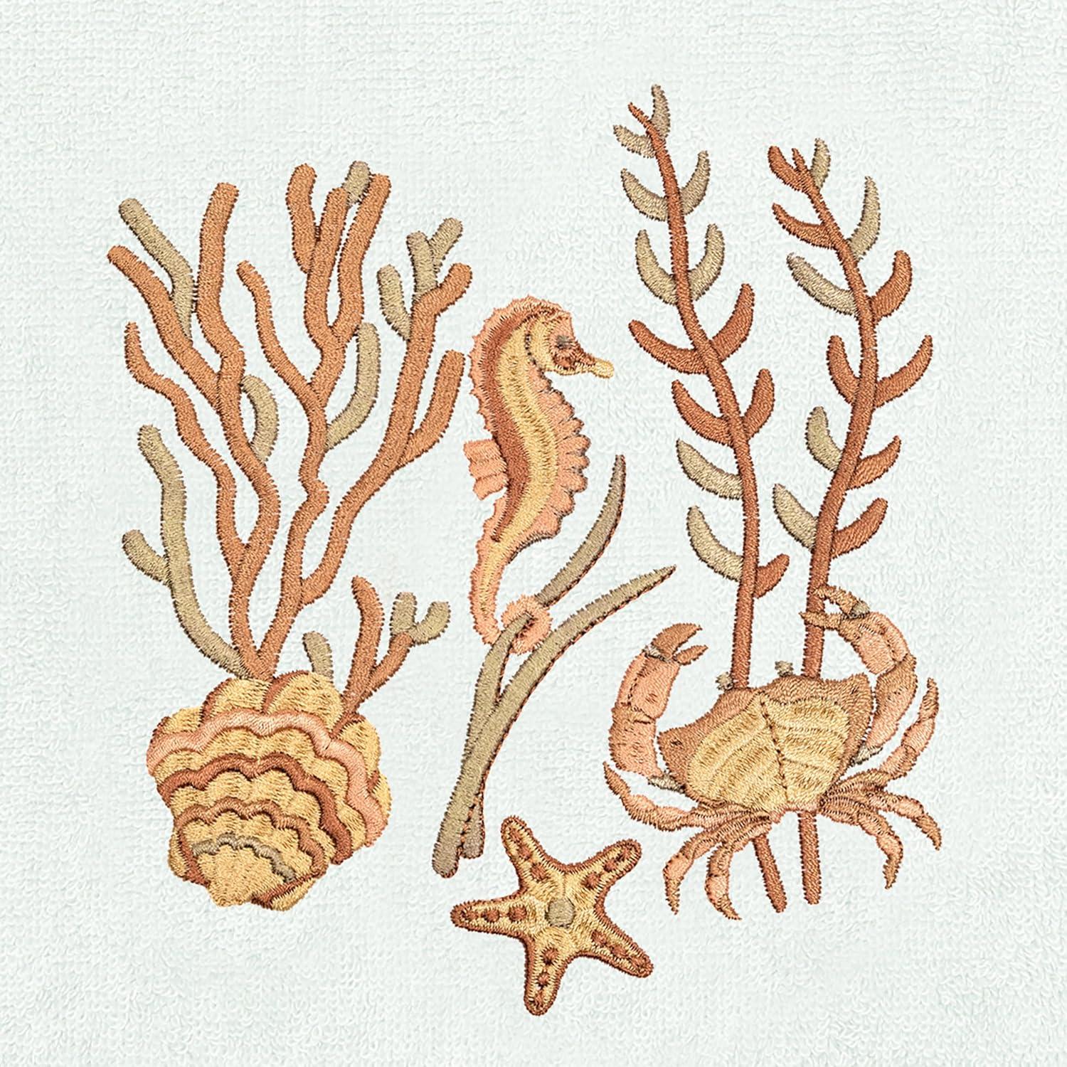 Juego de Toallas de Lujo KHALPERA 4 Piezas Algodón Turco Aqua