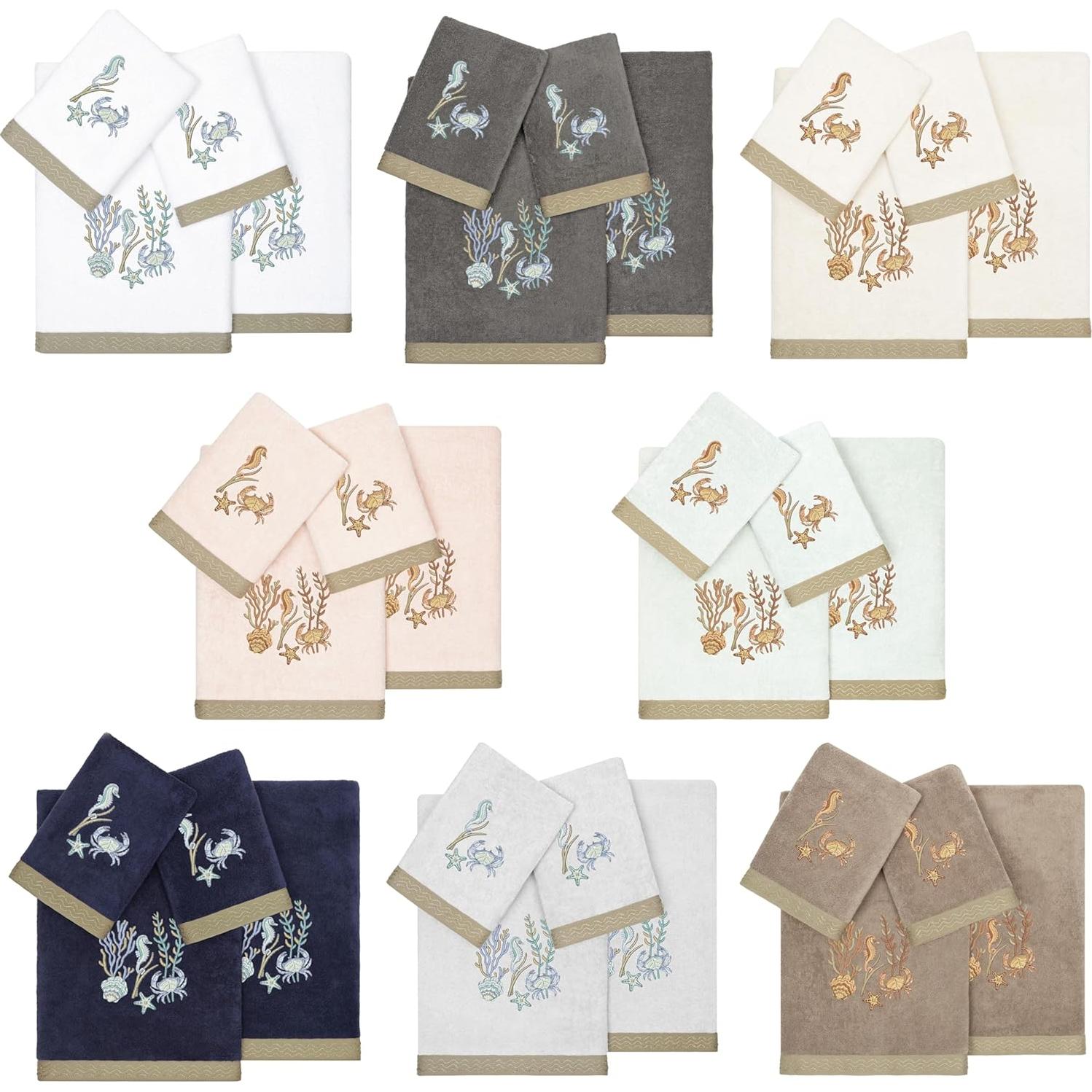 Juego de Toallas de Lujo KHALPERA 4 Piezas Algodón Turco Aqua