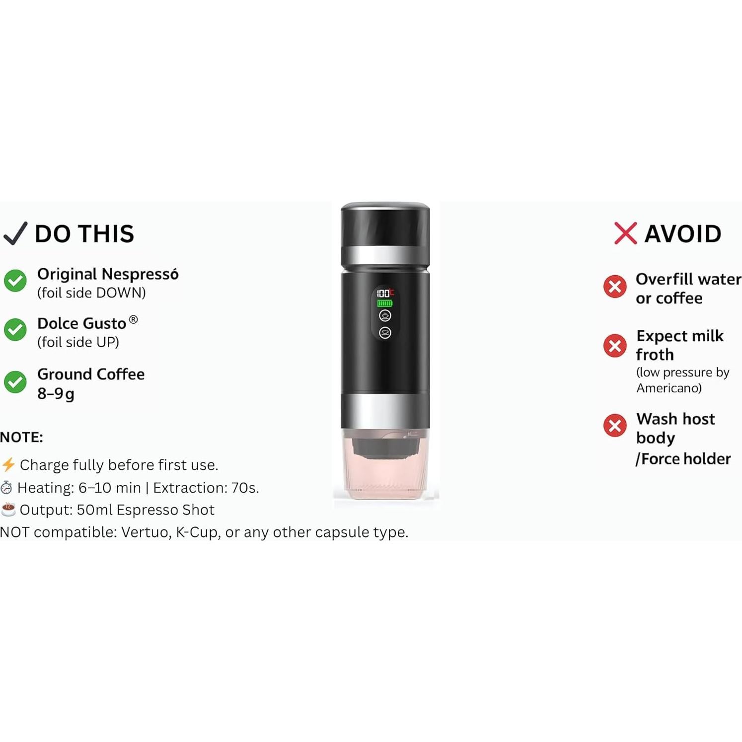 Máquina de Café Portátil Chefnificent KF-JN-03 20 BAR