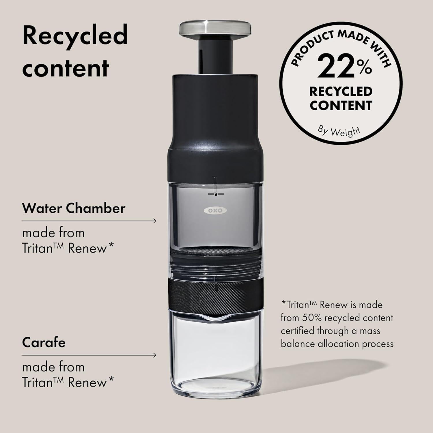 Cafetera Portátil OXO Rapid Brewer - Manual para Café Frío y Caliente