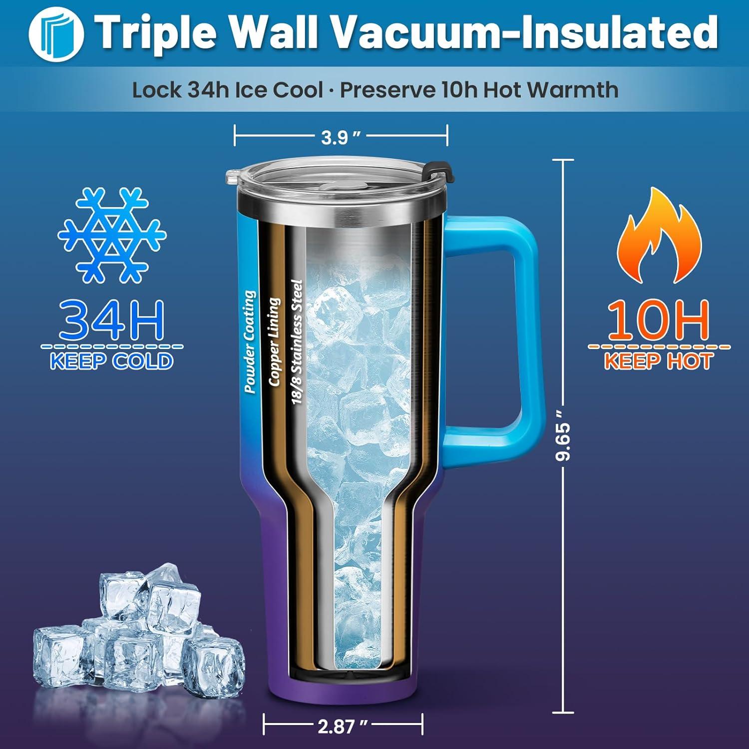 Taza de 1.2L ICIOI con Asa y Tapa a Prueba de Fugas