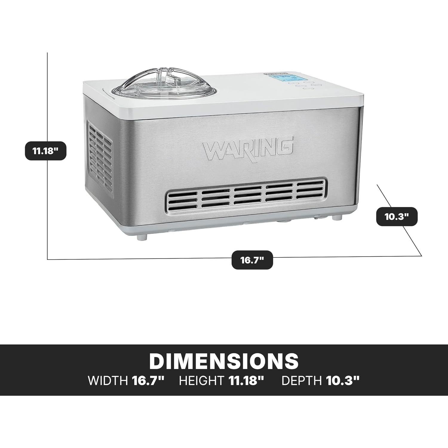 Máquina de Hielo Waring WCIC20 2 Cuartos Compresor 180W