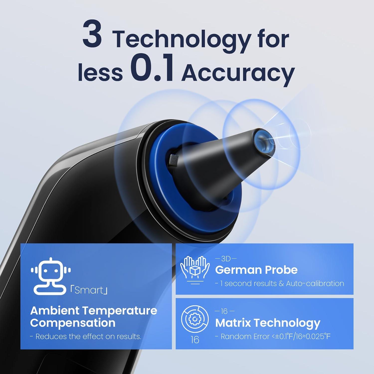 Termómetro de oído digital Viproud para bebés y adultos - Preciso y rápido