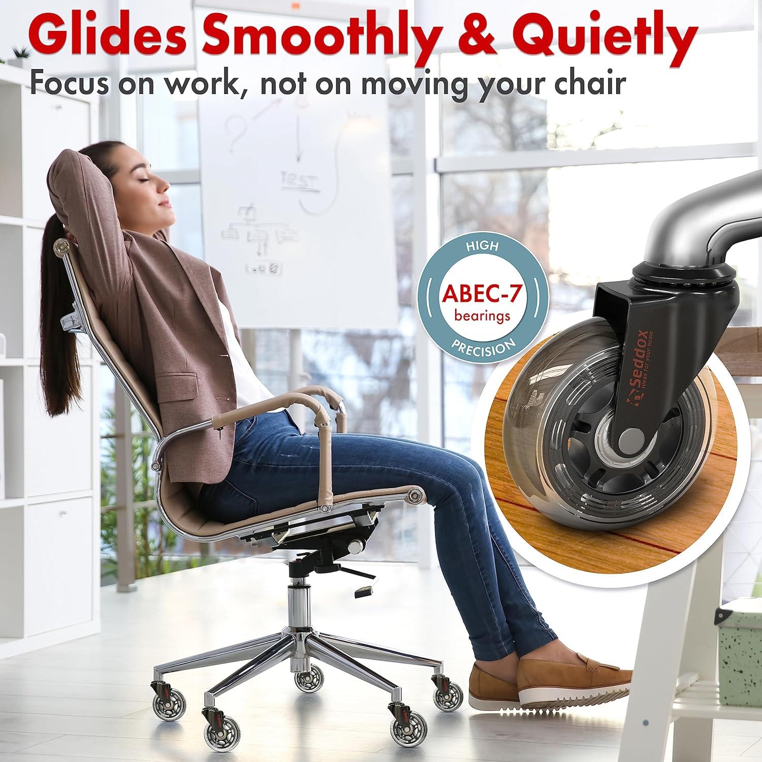 Juego de Ruedas de Reemplazo Seddox 3" para Sillas de Oficina