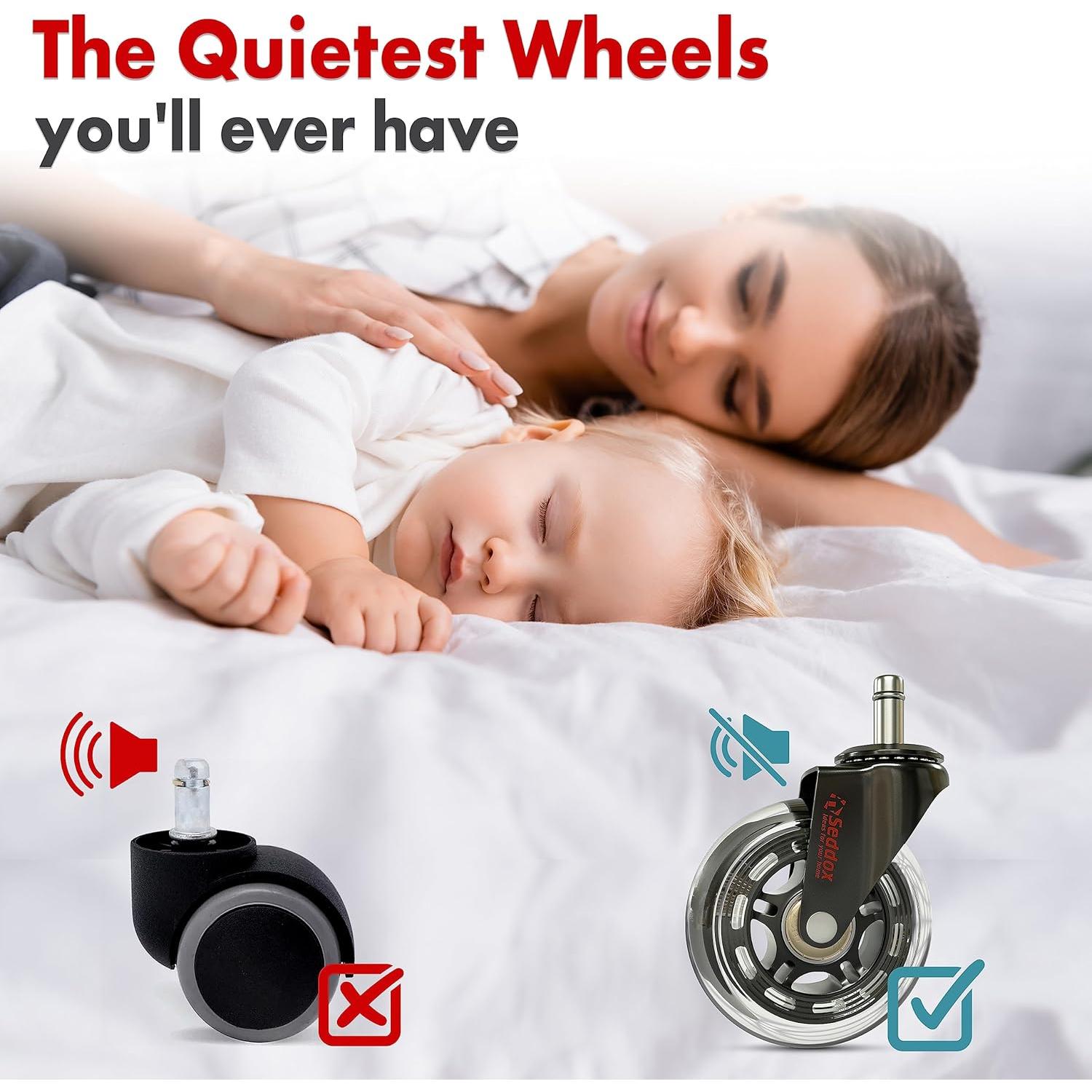 Juego de Ruedas de Reemplazo Seddox 3" para Sillas de Oficina