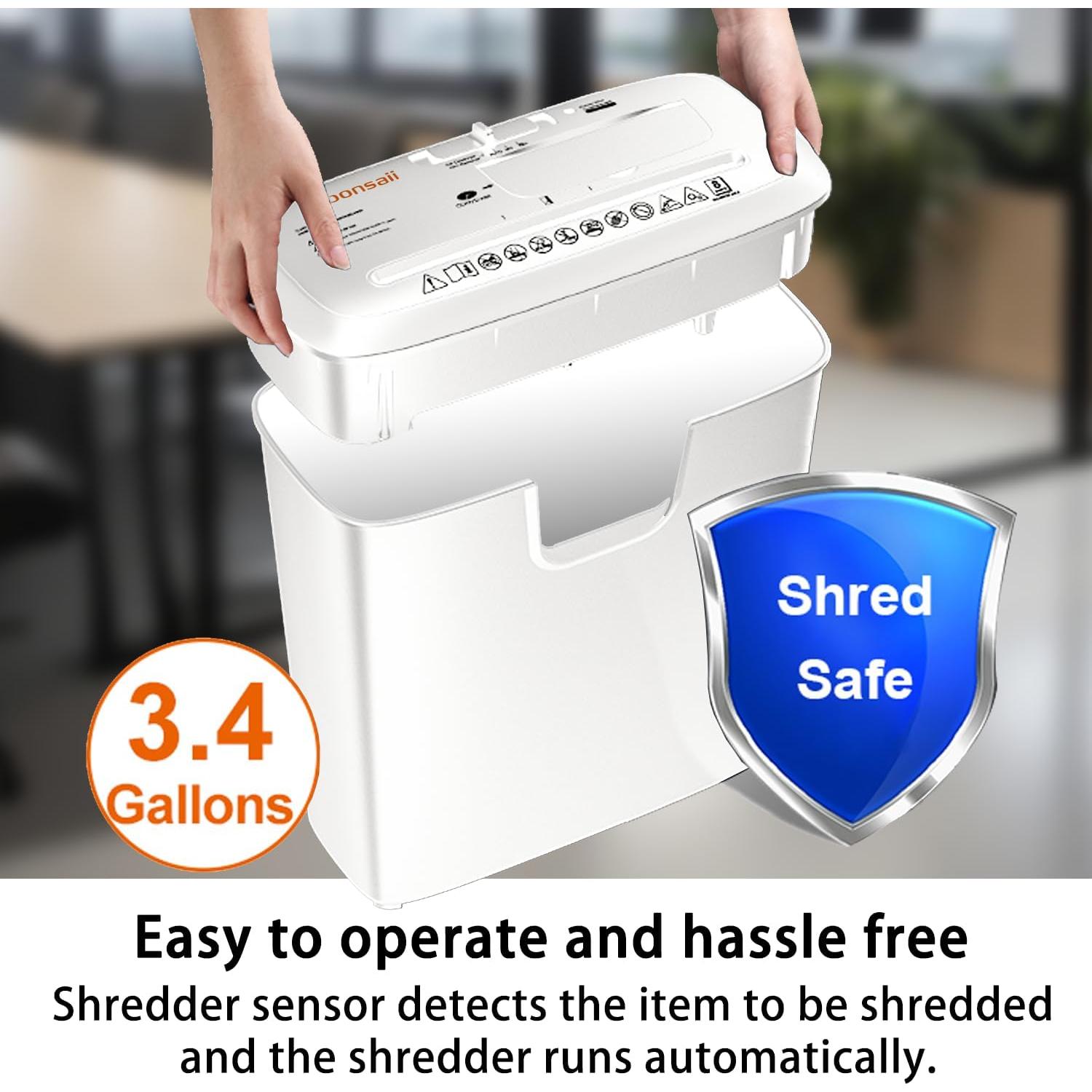 Trituradora de Papel Bonsaii S120-C-WHT, Corte en Tiras, 8 Hojas, 12.9L