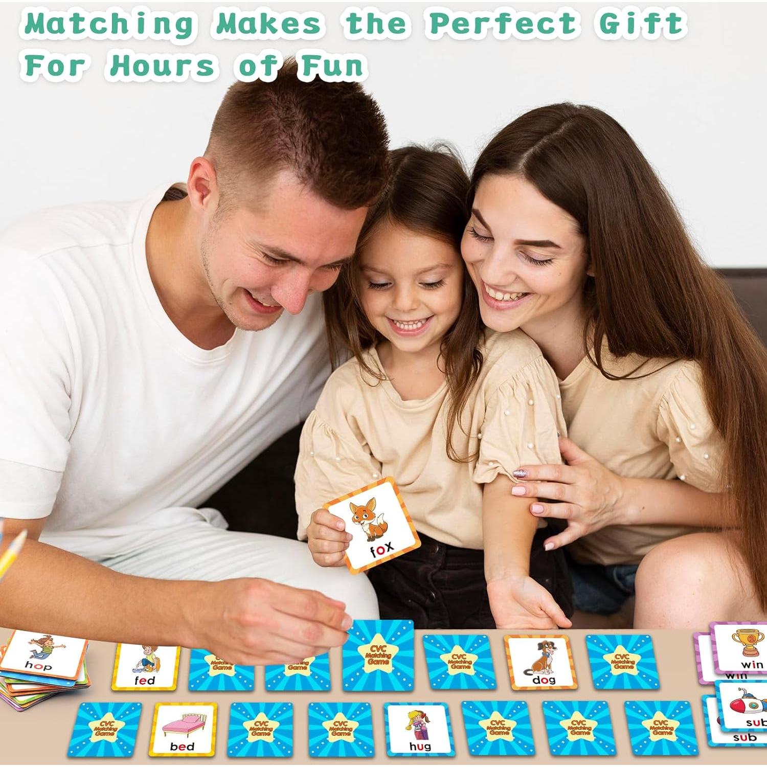 Juego de Memoria CVC Distasio para Niños 3-5 Años - 60 Tarjetas