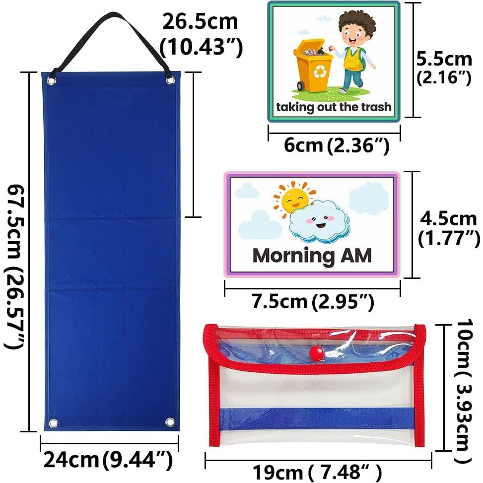 Tabla de Horarios Visual Mewise para Niños con Autismo - 70 Tarjetas