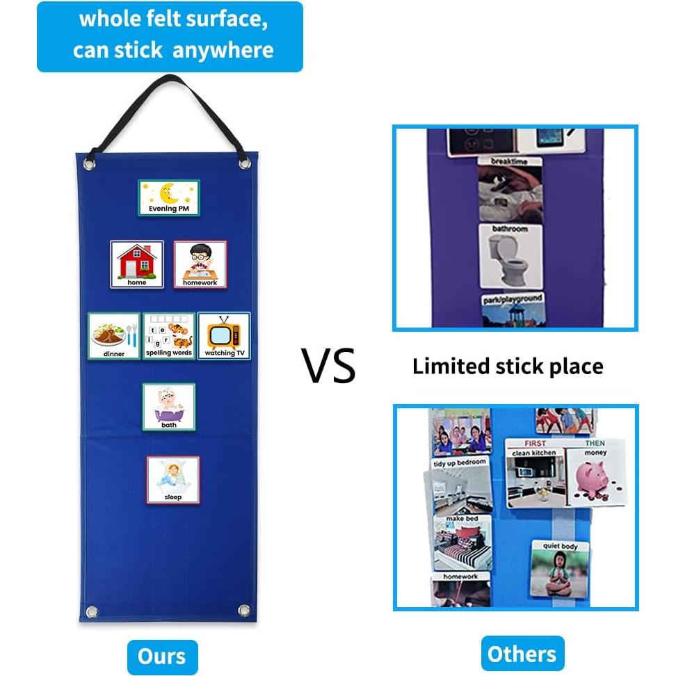 Tabla de Horarios Visual Mewise para Niños con Autismo - 70 Tarjetas