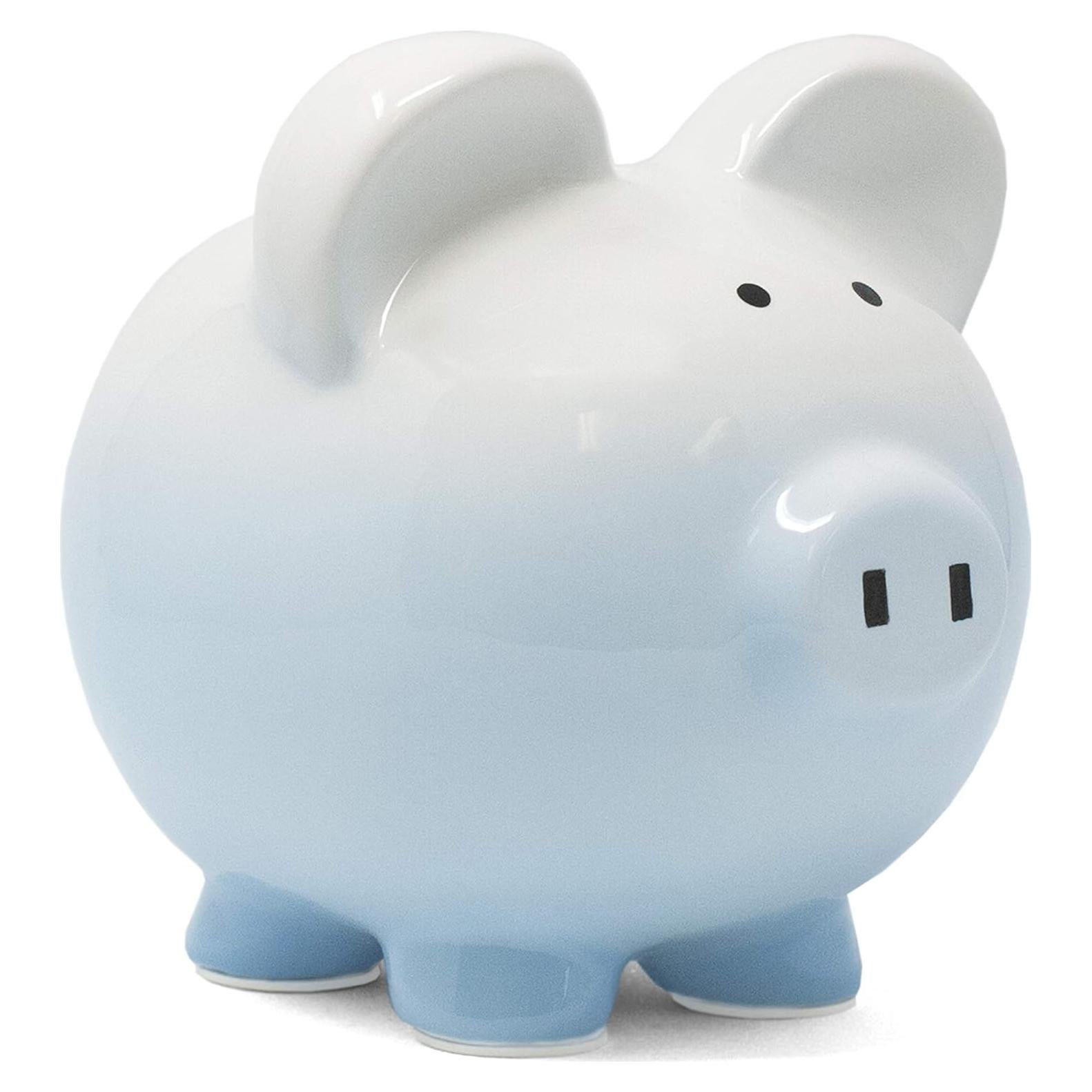 Hucha de Cerámica Ombre Azul para Niños 20x18 cm