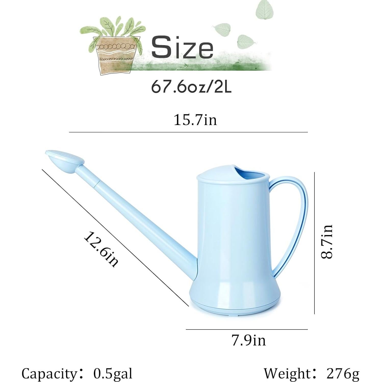 Regadera de Interior XXXFLOWER 2L Pico Largo Desmontable Azul