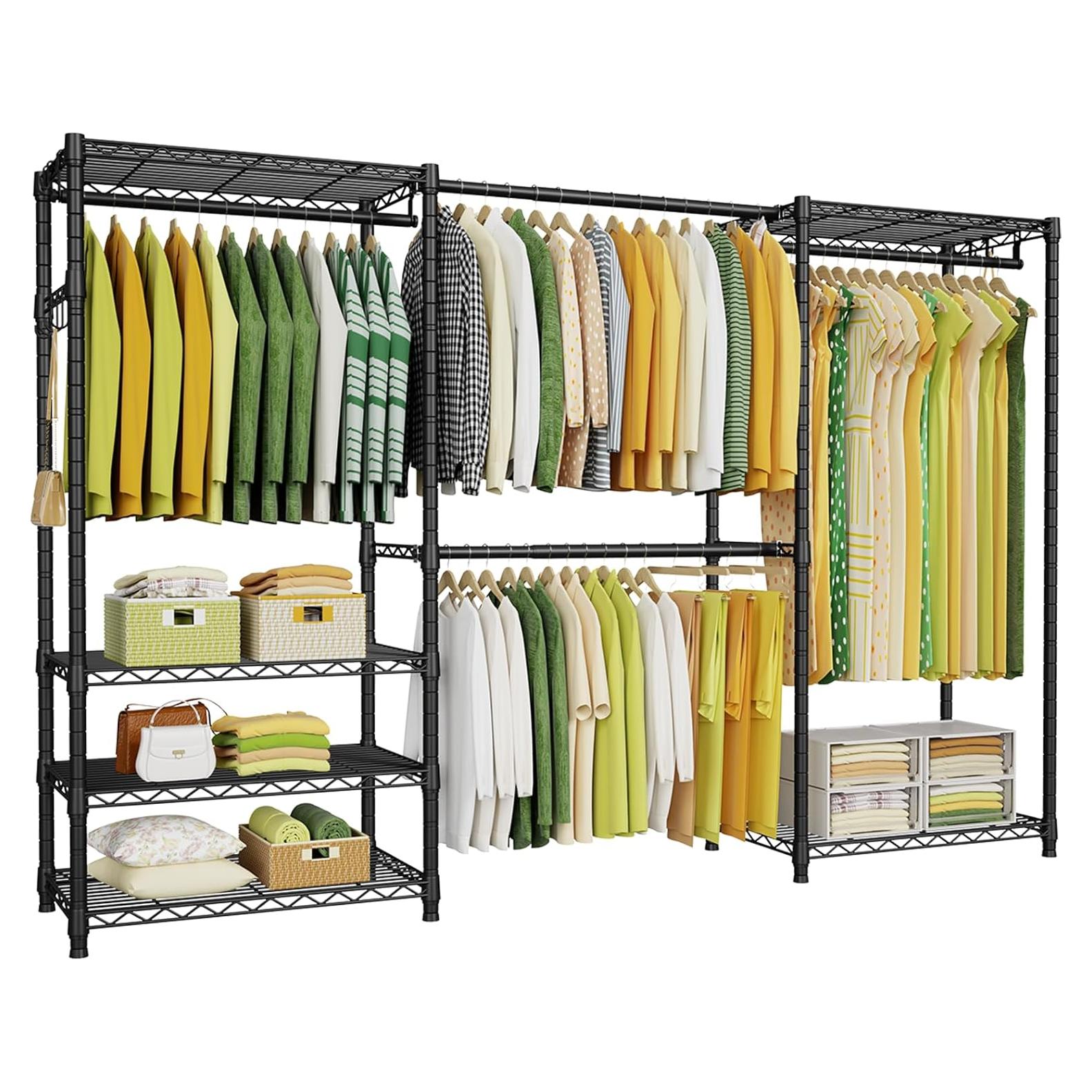 Soporte de Ropa Ulif E1 Ajustable 6 Estantes Metal Negro