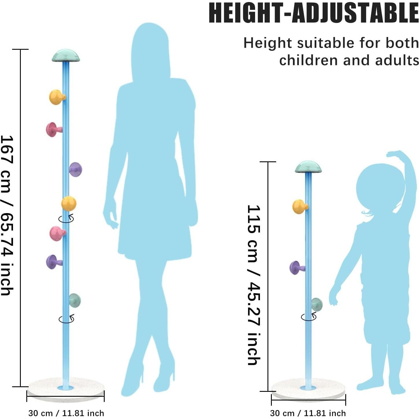 Perchero de Pie YarkeeSky Azul con 7 Ganchos Ajustable