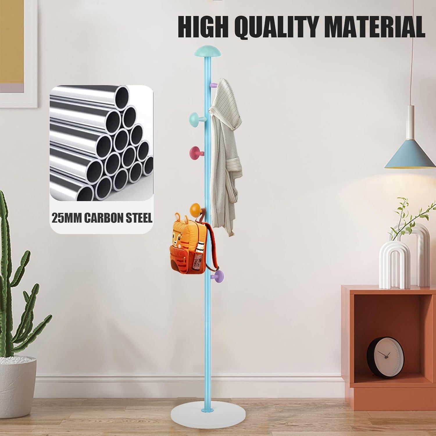 Perchero de Pie YarkeeSky Azul con 7 Ganchos Ajustable