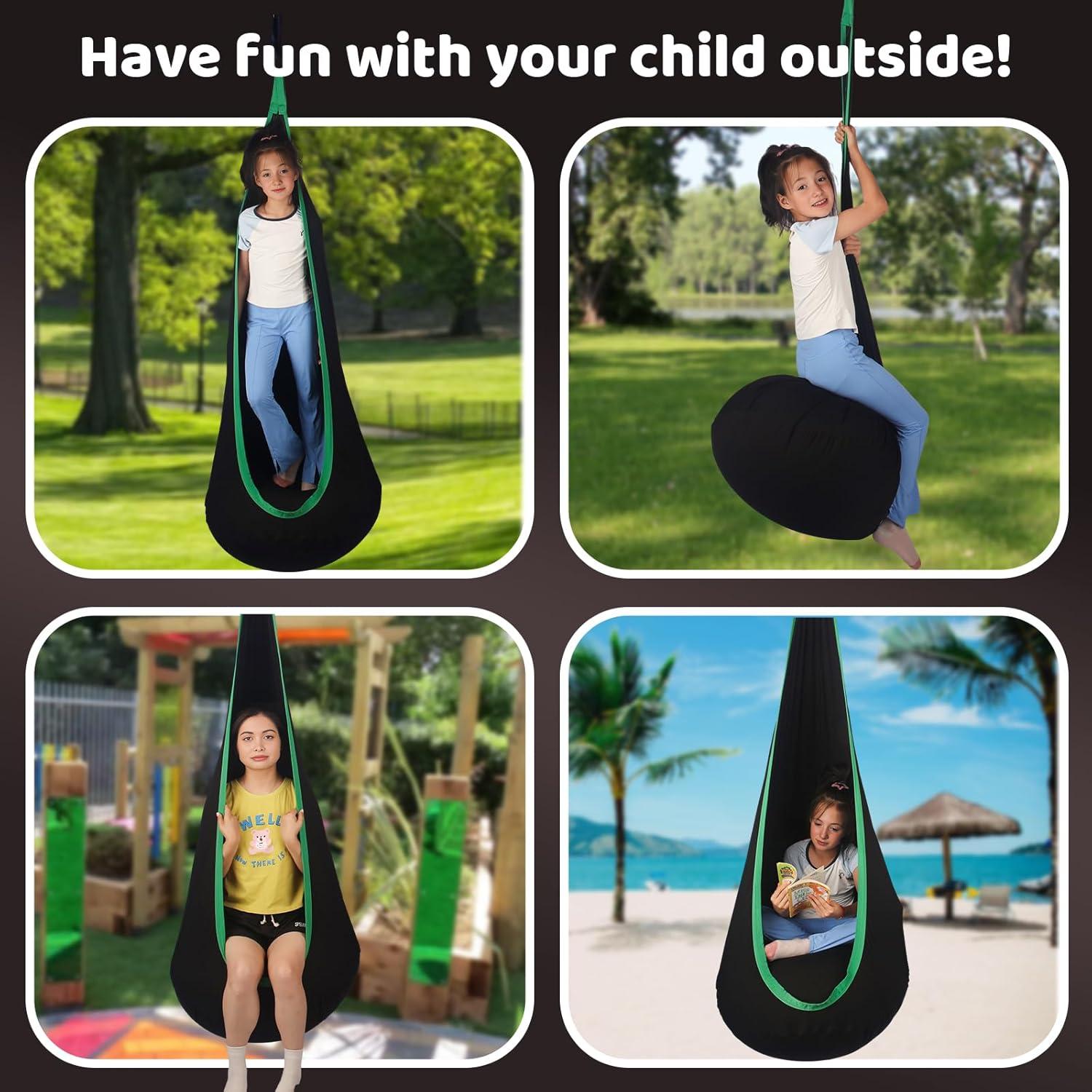 Hamaca Sensorial HiCamer Negra para Niños hasta 136 kg