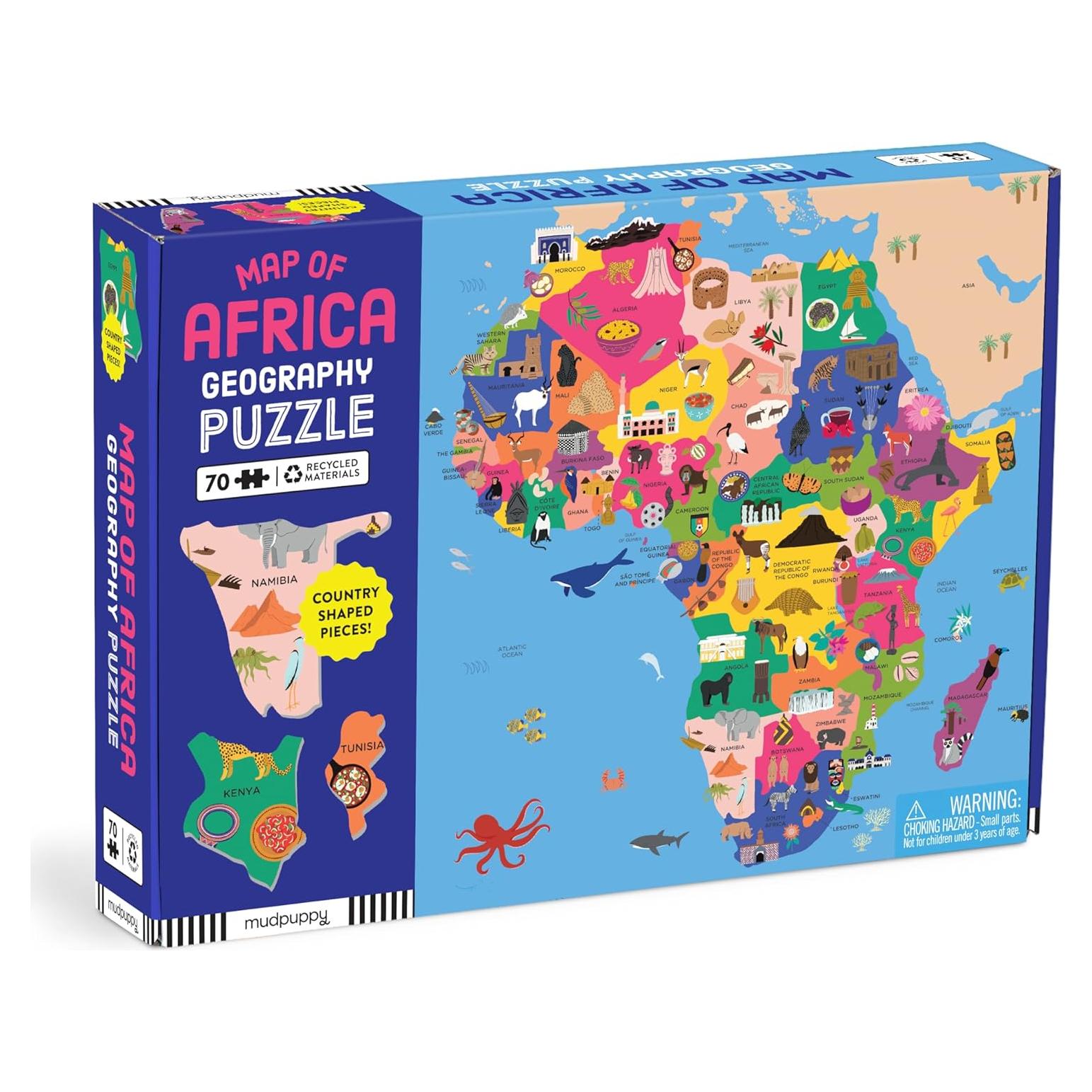 Rompecabezas de Mapa de África Mudpuppy 70 Piezas Educativo