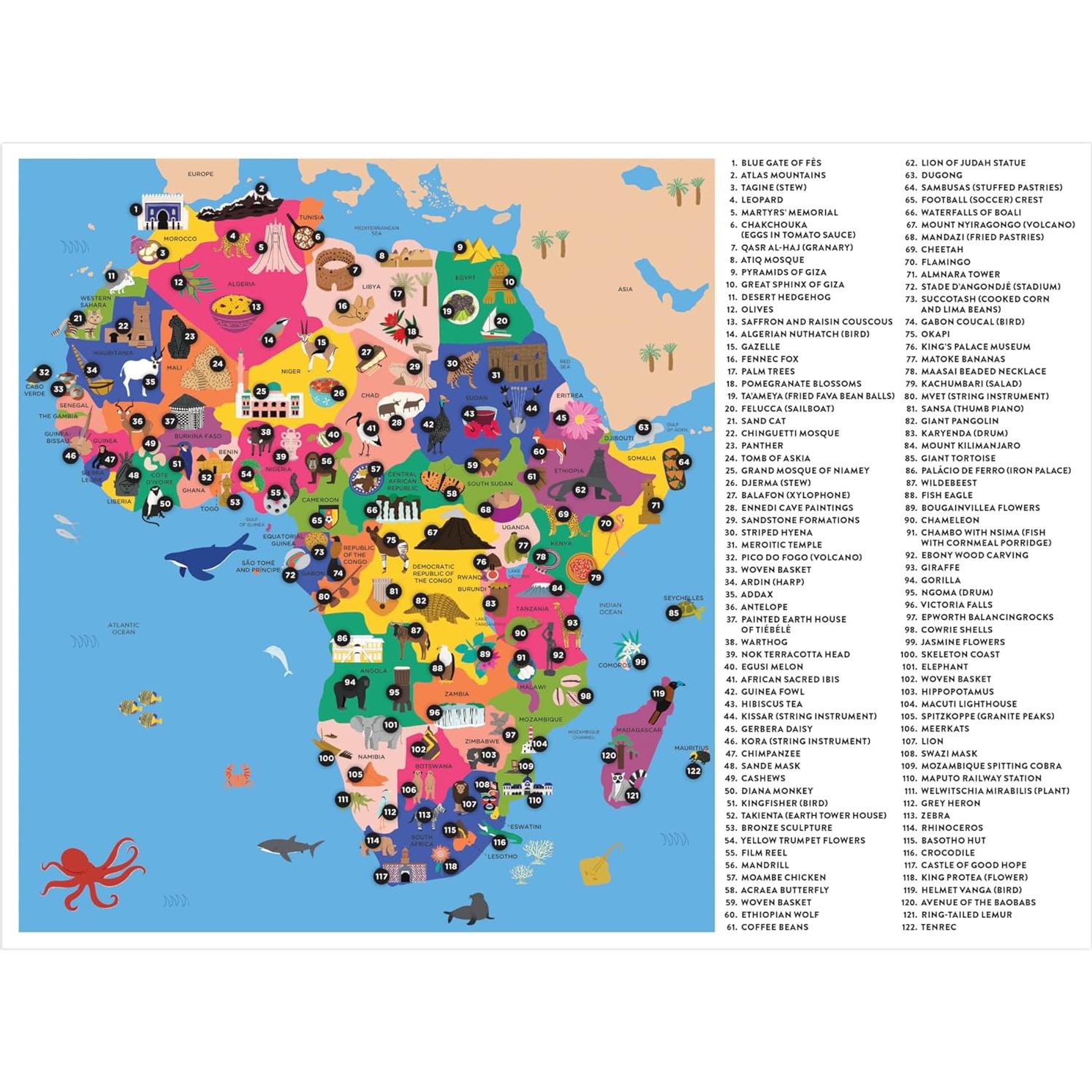 Rompecabezas de Mapa de África Mudpuppy 70 Piezas Educativo