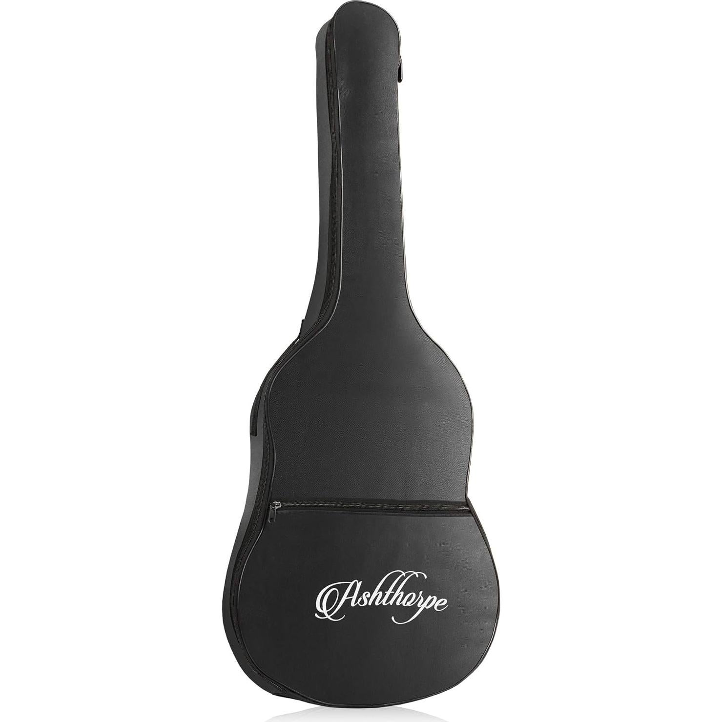 Guitarra acústica Ashthorpe 41" negra para principiantes con kit