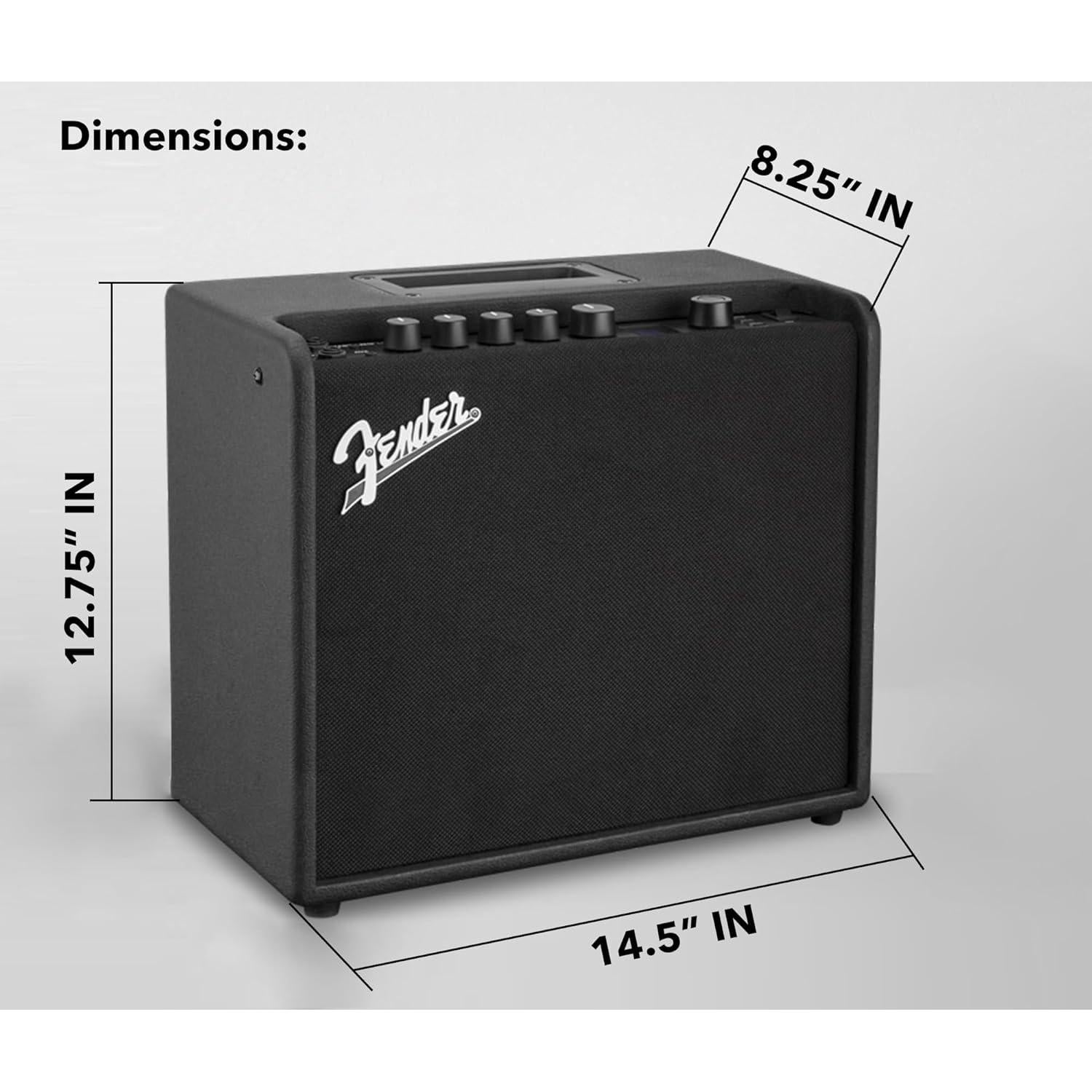 Amplificador Combo Fender Mustang LT25 25W con Cable y 12 Púas