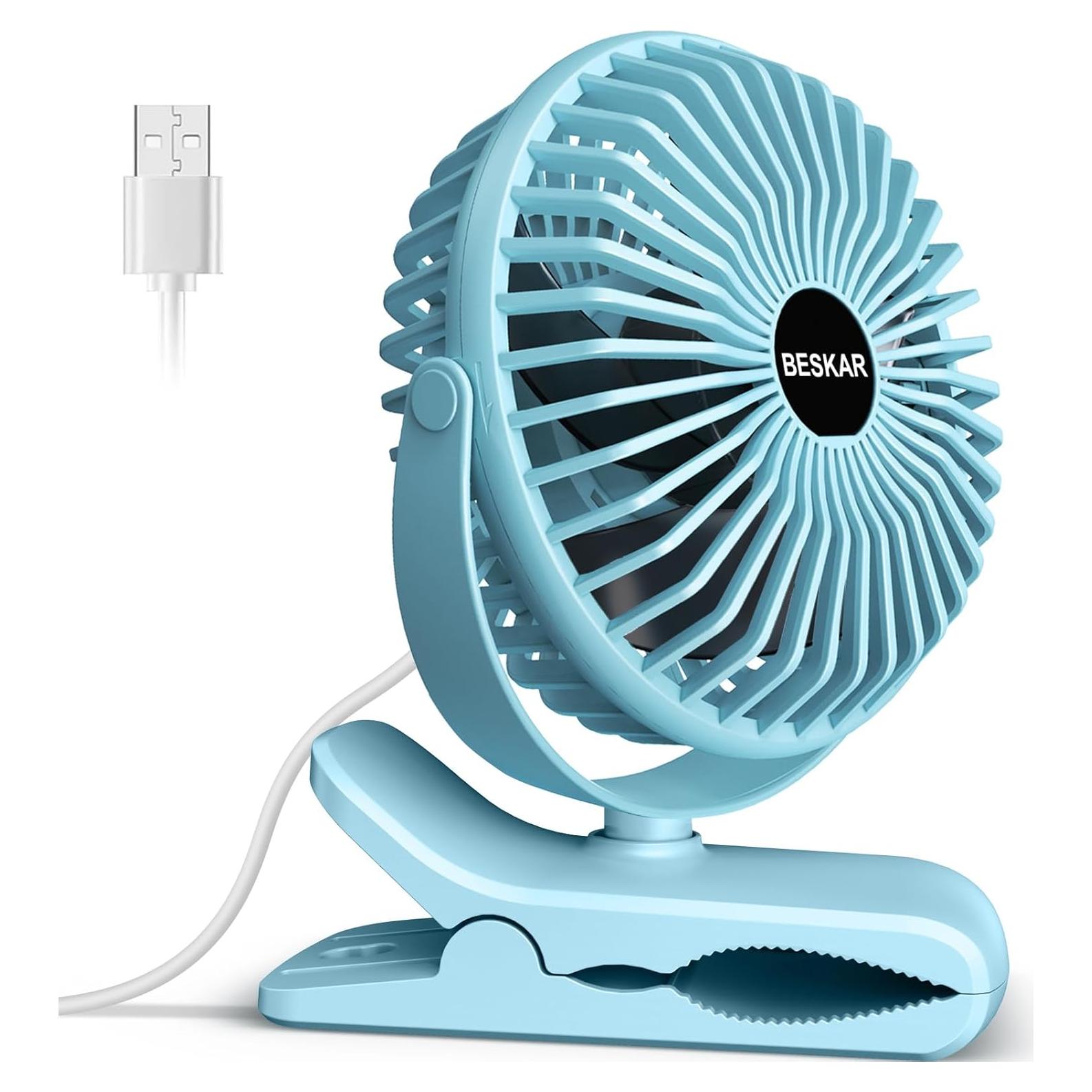 Ventilador de Clip BESKAR ZLS-E300 USB 3 Velocidades