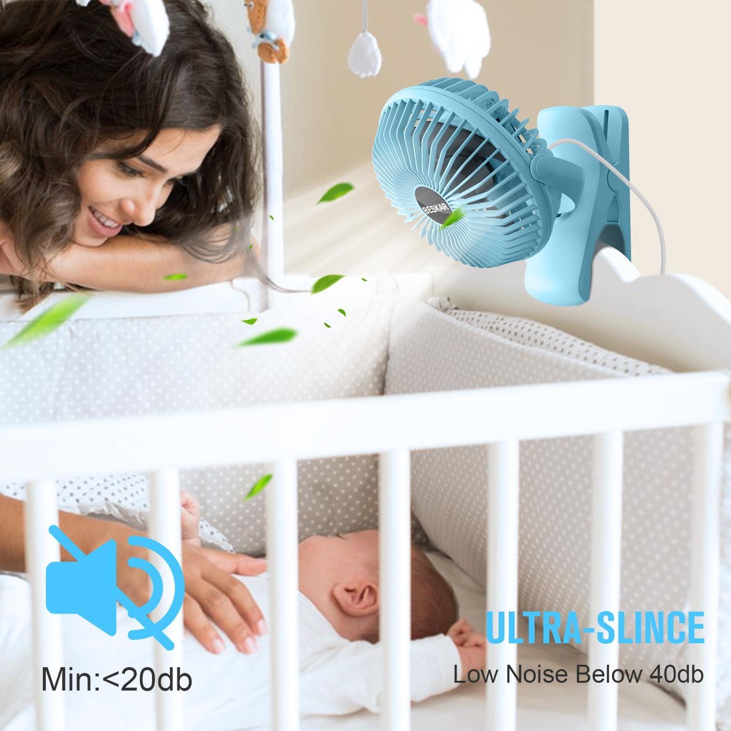 Ventilador de Clip BESKAR ZLS-E300 USB 3 Velocidades