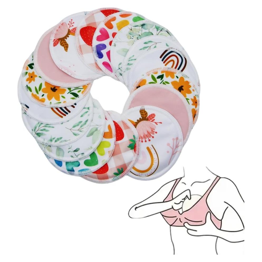 Almohadillas para el pecho reutilizables 8 pcs estampados madres