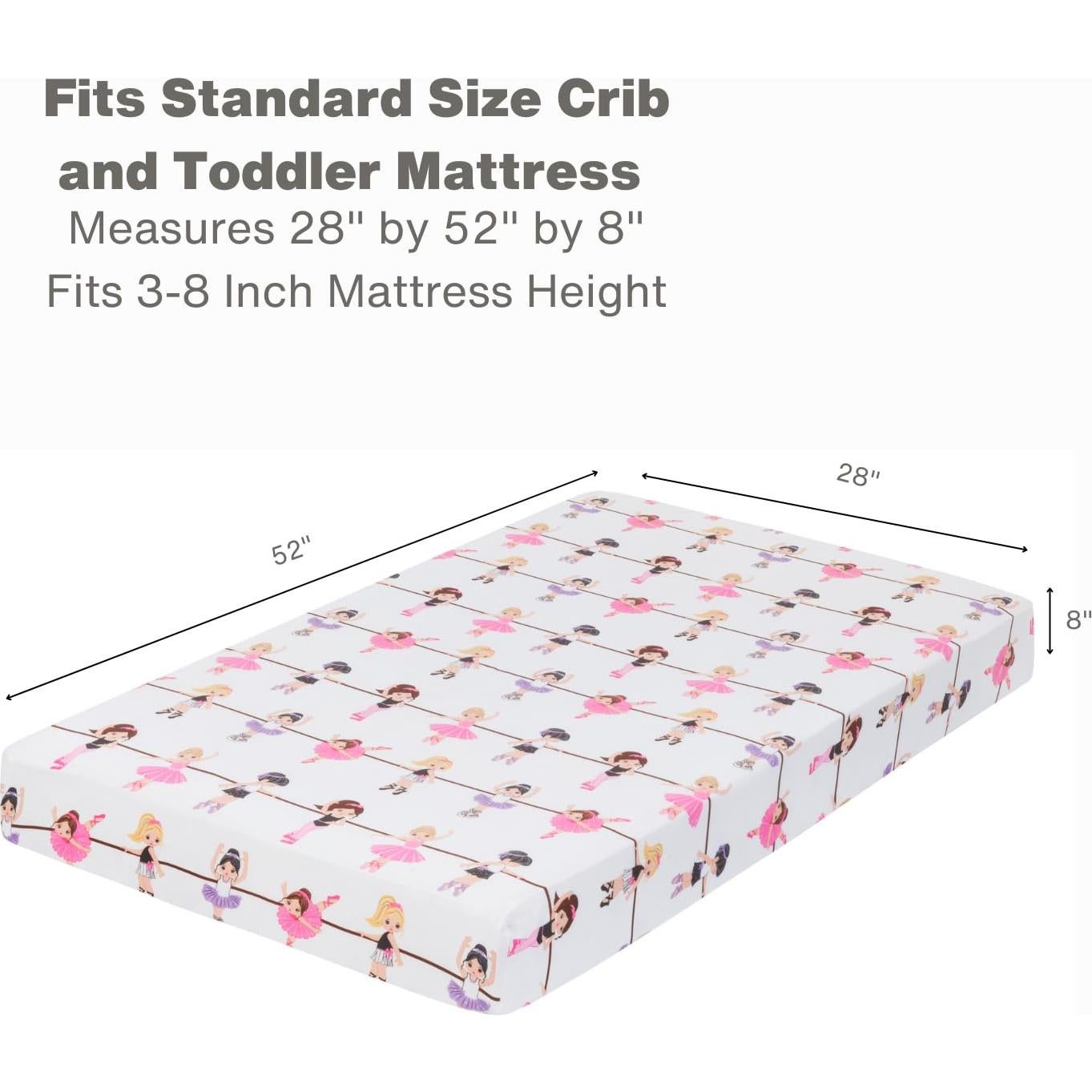 Juego de 2 Sábanas Ajustables Everyday Kids Rosa Bailarina