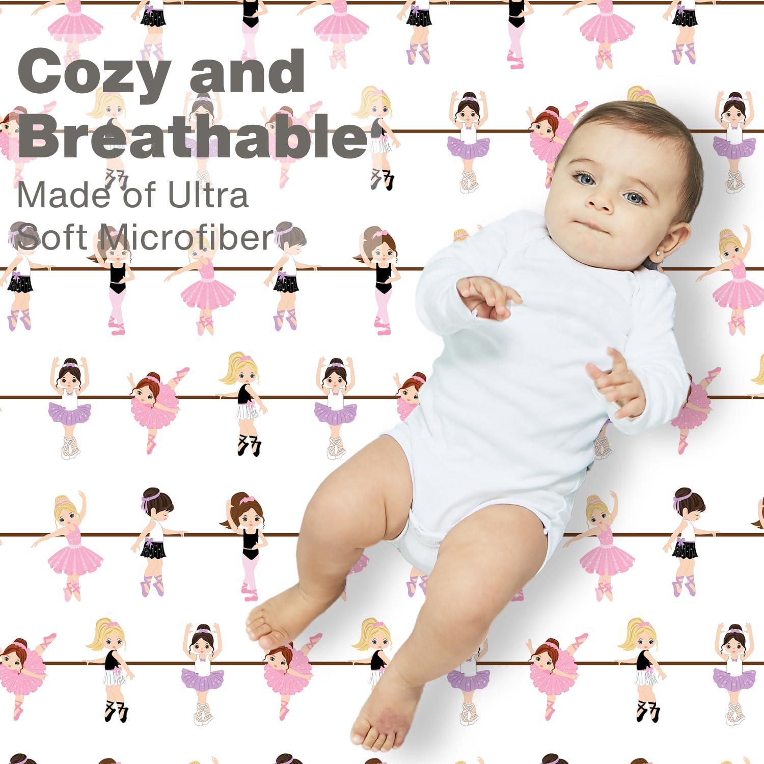 Juego de 2 Sábanas Ajustables Everyday Kids Rosa Bailarina