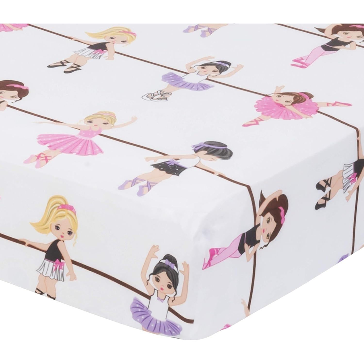 Juego de 2 Sábanas Ajustables Everyday Kids Rosa Bailarina