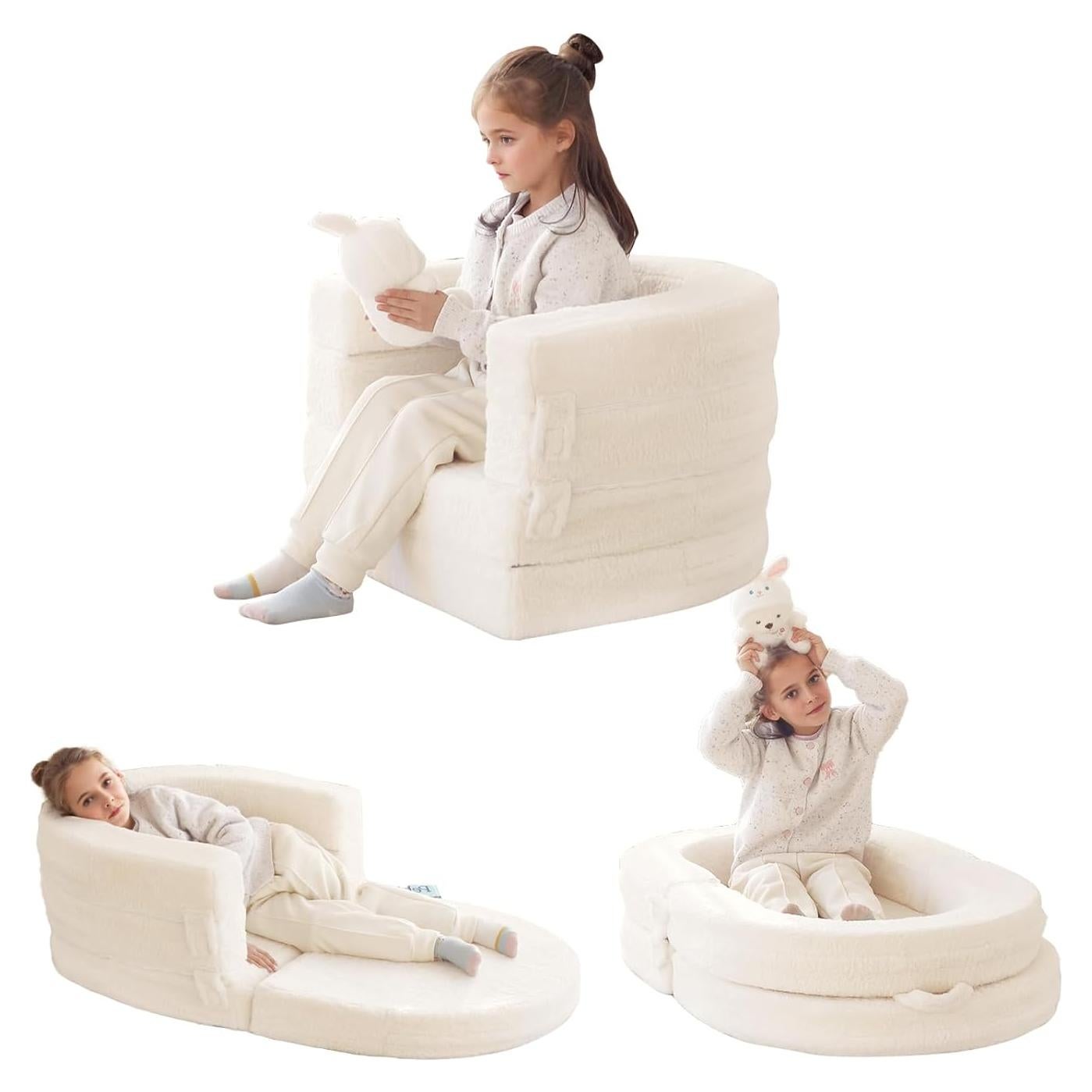 Cama Plegable 3-en-1 Welnow para Niños Beige 73x60 cm