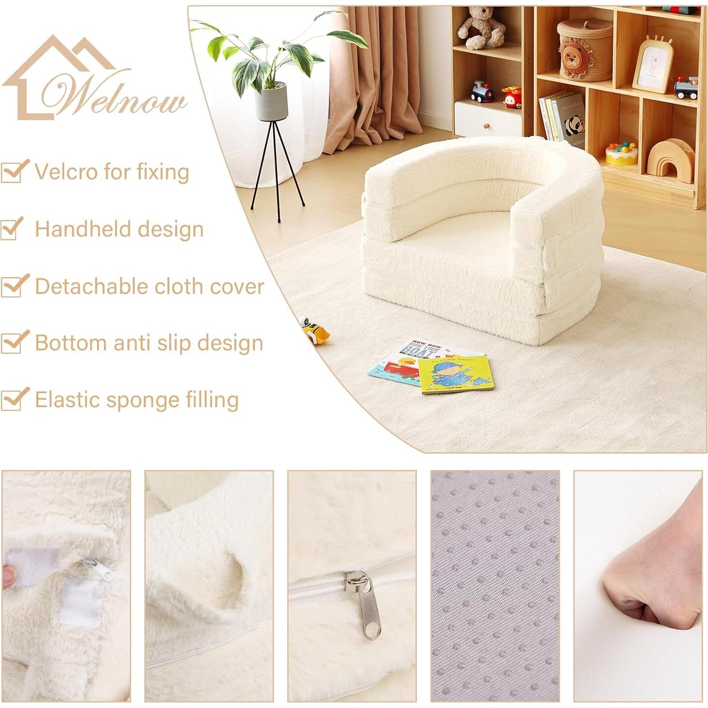 Cama Plegable 3-en-1 Welnow para Niños Beige 73x60 cm