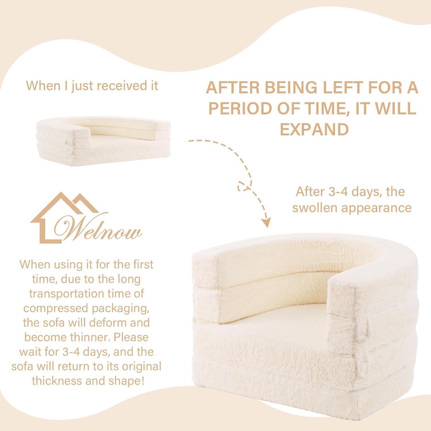 Cama Plegable 3-en-1 Welnow para Niños Beige 73x60 cm